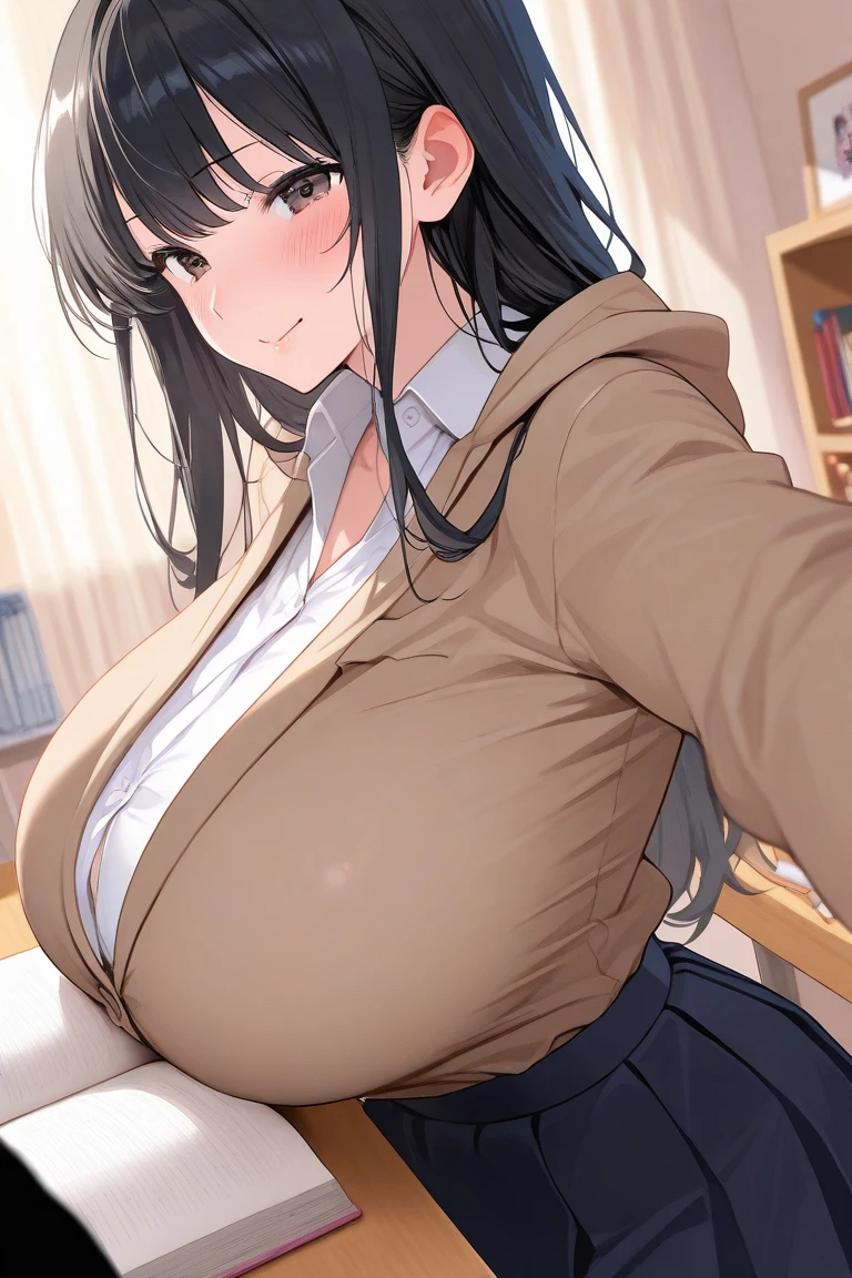 (Masterpiece, best quality:1.2), 1 girl, alone,stand_separate,
Yuki Mikan, long hair,black color,pink skirt,Black, large