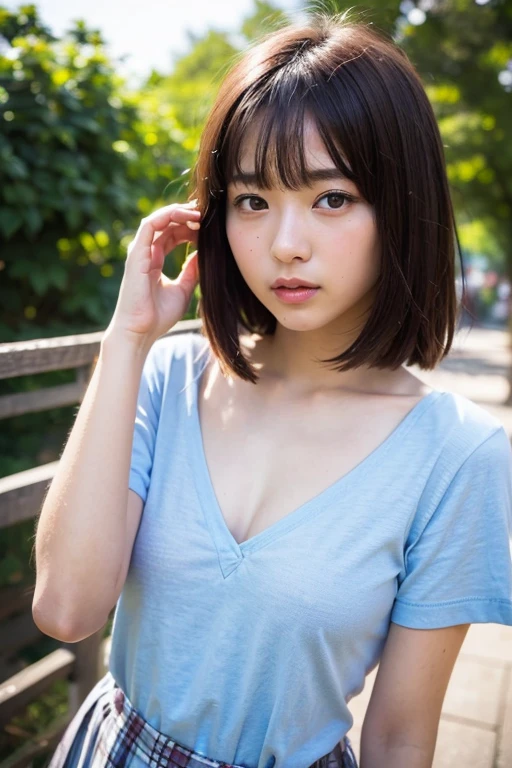 cute little、Unclear、sano、japanes、18year old、femele、Good Style、Idol、bobhair、blows wind、Sunlight