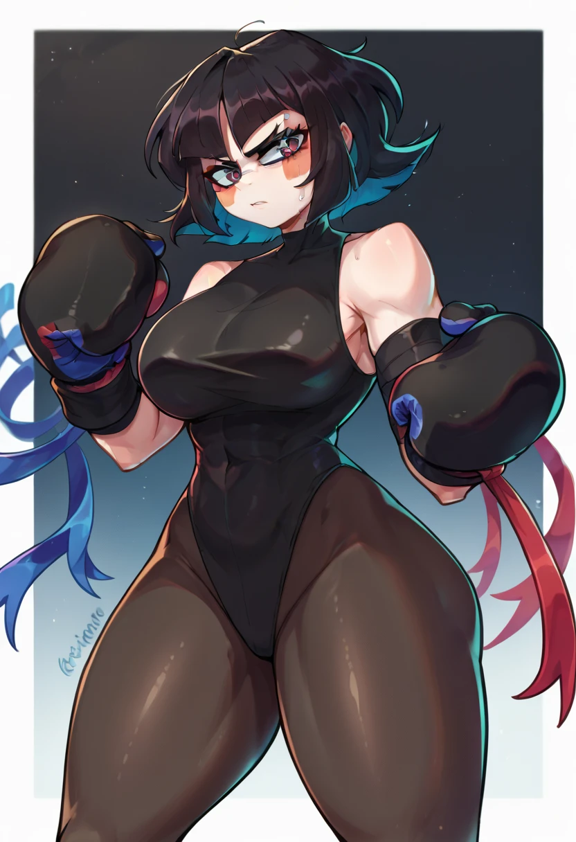 Female ninja、being thin、Raise one leg high like a ballet dancer、A woman who seduces by sticking out her crotch、A dark-haired、Sexy cartoons、、comic book style