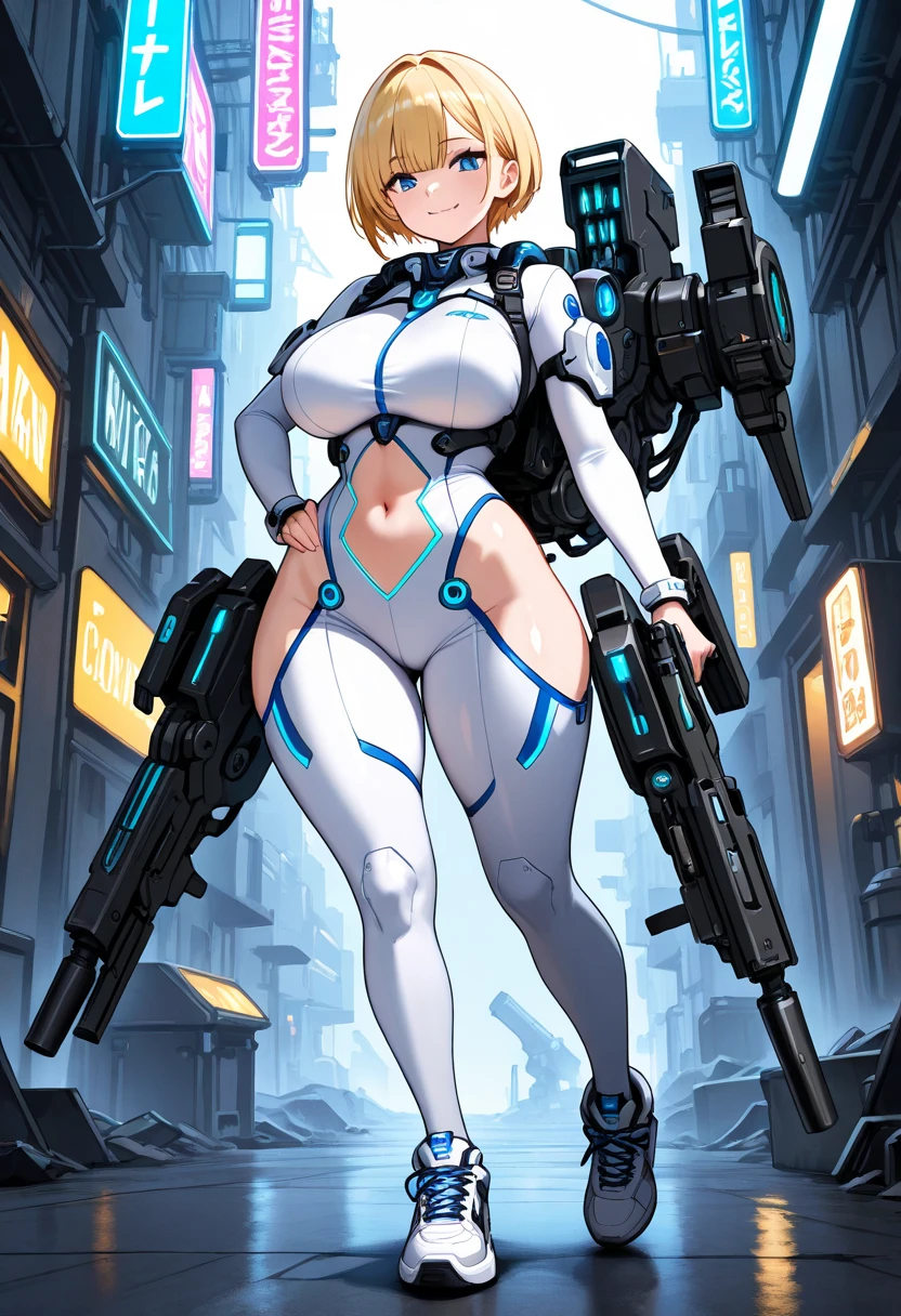 ((Best quality)), ((masterpiece)), (detailed: 1.4), Robot pilot woman muscular body defined, Neon evangelion style, half thick ????? thighs, closed mouth, only panties, muscular body parts covered by technological clothing, (((large breasts)) perfect, generous neckline, ((light blue and white striped clothing)), Argentina, pastel, (((mechanical arm))), airplane wings on the back, brown hair, short underwear,  garter belt, by mucha, niji --V5, close to real, best quality, almost ?????, psychopathic, crazy face, sexy pose, psychedelic background, 2 pieces clothing, sun designs of the flag of Argentina, cyberpunk, dark blue bra with the sun, ((((clothes with the colors of the shirt of the Argentina national team)))), pointed shoulder pads, green eyes without pupils, HDR (High Dynamic Range), Ray Tracing,NVIDIA RTX,Super-Resolution,Unreal 5,Subsurface Dispersion, PBR Texture, Post-processing, Anisotropic Filtering, Depth of Field, Maximum Clarity and Sharpness, Multilayer Textures, Albedo and Specular Maps, Surface Shading, Accurate Simulation of Light-Material Interaction, Perfect Proportions, Octane Render, Two-Tone Lighting, Wide Aperture, Low ISO, White Balance, Rule of Thirds, 8K RAW, Crysisnanosuit