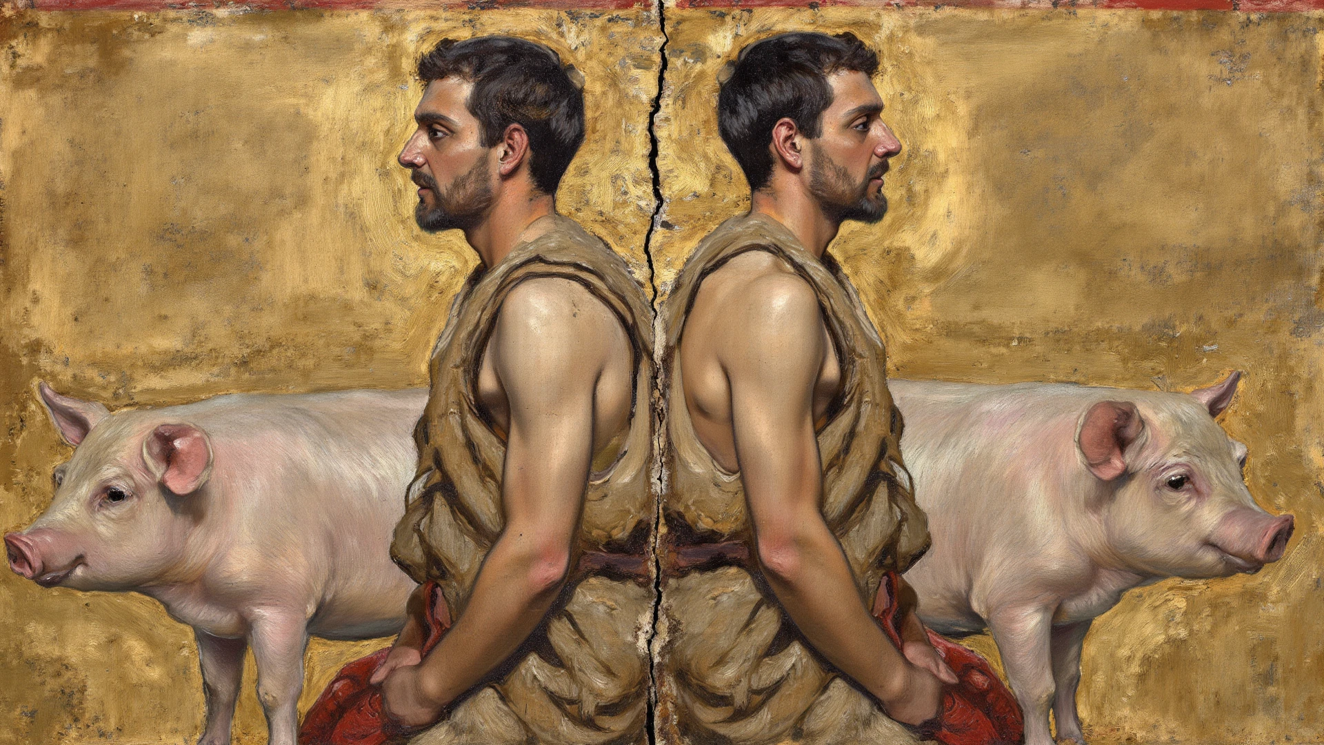 oil painting, oil on canvas, ((two men)), ((dark skinned)), ((Wildmen)), sleeping under a tree, , oil painting, ((penis showing)), oil painting by Rubens, alexandre cabanel, pino danei, perfect body composition, by daniel gerhartz, Two men, perfect composition,