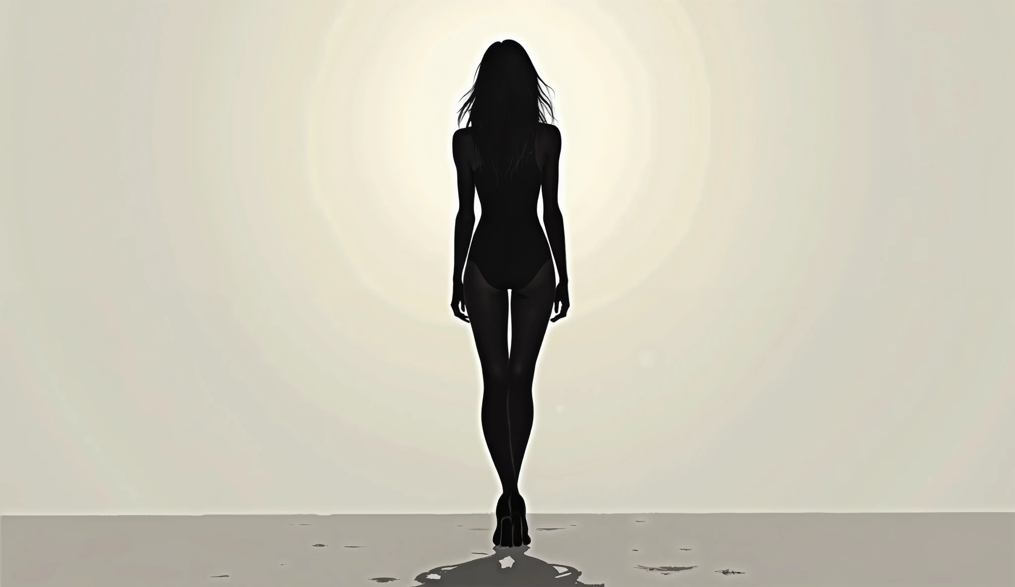 Levitating black  woman naked from demi profil