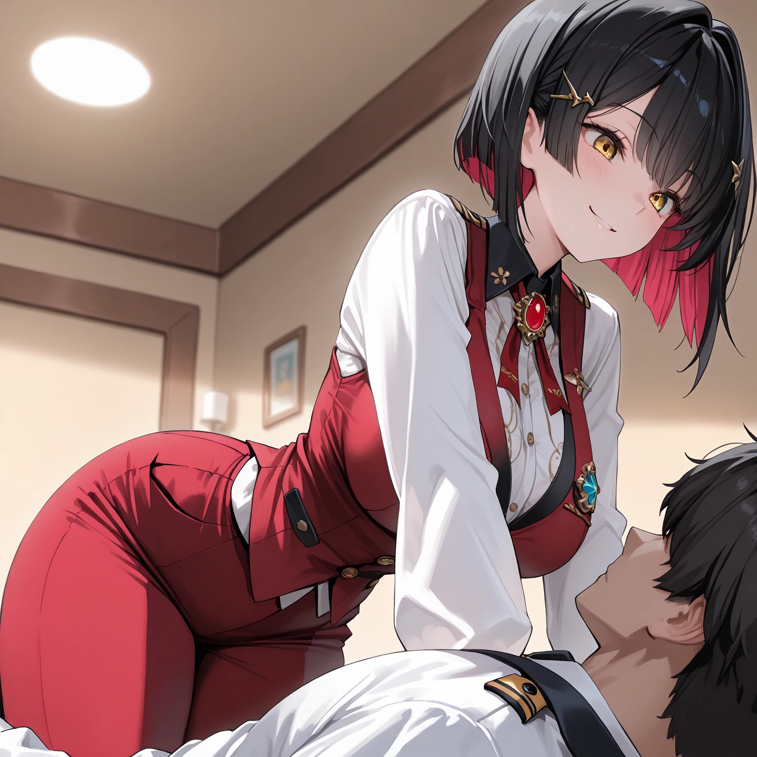 score_8_up, score_7_up, score_6_up, anime, best quality, masterpiece, by 40hara, rating_questionable, girl, hakurei reimu from touhou, petite, man with his face buried in her crotch, facesitting, white panties, from side, penis, precum
<lora:40hara_pony_v1-000020:1>