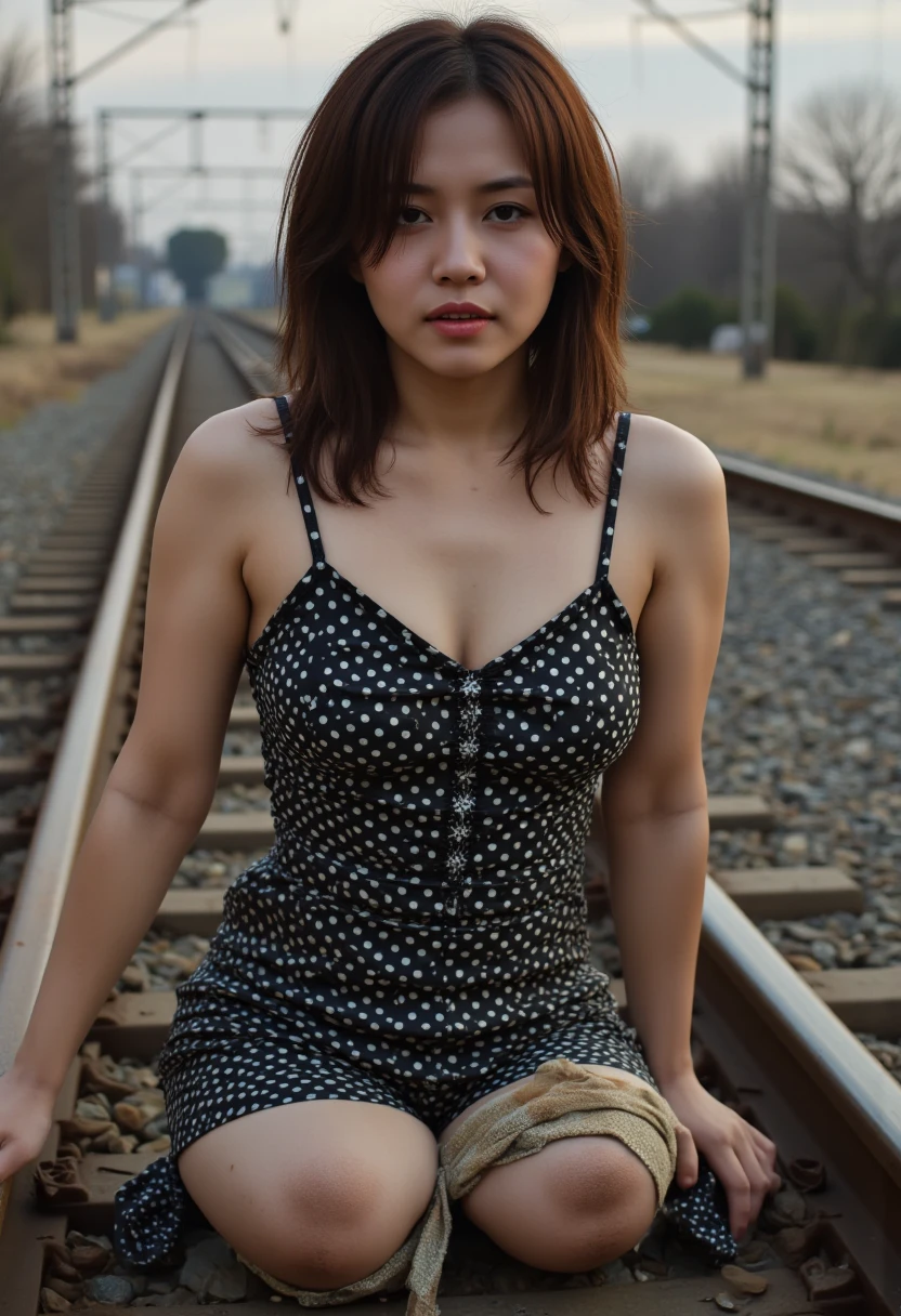 (best quality,4k,8k,highres,masterpiece:1.2),ultra-detailed,(realistic,photorealistic,photo-realistic:1.4), profesional photograph, natural light, portraits, a beautiful young japanese girl, 17 years old, (wet button shirt:1.3), exposed her breast, seductive look, soft glow, elegant beauty, perfect face with soft skinice, detailed blue grey eyes, sexy pose, delicate skin texture, flowing messy hair, lustly expression, sexy posture, collarbone, naturally droopy breast, (posing:1.2) with (spread-legged, bare foot, knees up), (grass field with skyline:1.3), subtle shadows, daylight and clouds background, shallow depth of field, foggy and greeney atmosphere, fine art photography, close up, (seen from below:1.3, low angle:1.3), facing forward, photon mapping,