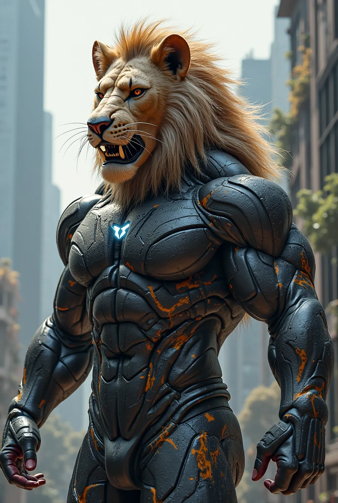 Although very handsome, the whole body of a man is realistic, Superhero Lion Man action, Amazing Movie Highly Detailed Artwork Detailed Face Detailed Suit Cgi 8k Resolution --auto --s2