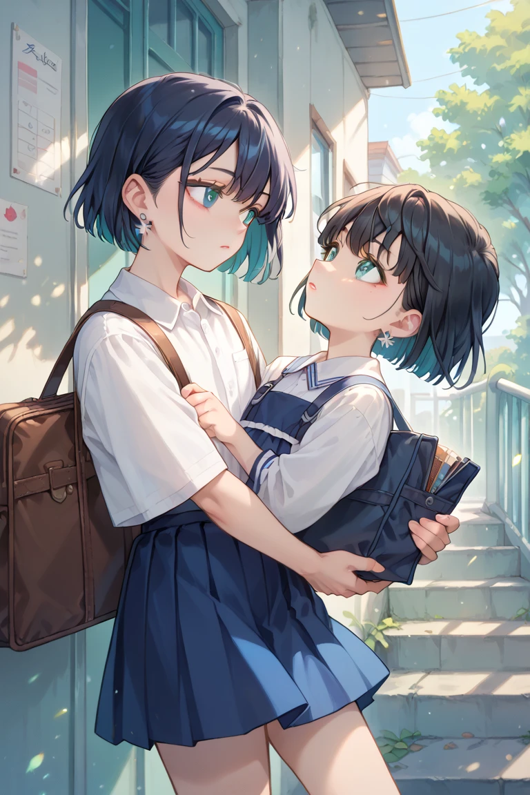 {{{Top quality}}}, {{Very detailed, very detailed face, (Delicate illustration: 1.2)}}, ((School (shoe closet, entrance hall, entrance wooden floor)))), { {{Top quality} }}, (sexual bullying, sex between men and women), NSFW, semen, love juice, elementary school girl (5 years old), ((children's clothing (sweater, alphabet print), cute pouch, hat (stylish cap) ), deep-brimmed hat, large), checked miniskirt (red and yellow check), black hair, striped socks (white and black), shoes (going out sandals)), ((young body)), (( One hand on smartphone (take a photo of yourself with the camera)))))), chest (flat chest), round face, child: 1.25), (baby face: 1.2), ((short limbs)), crying face, drooling, Pissing, Puni, A man gets attacked by several girls in front of the school's shoe rack, Piledriver, The man grabs the girl's buttocks and spreads them from side to side, He penetrates her with his dick and gets on top of the boy. , press her vagina against her anus and spread her legs. ,Front view