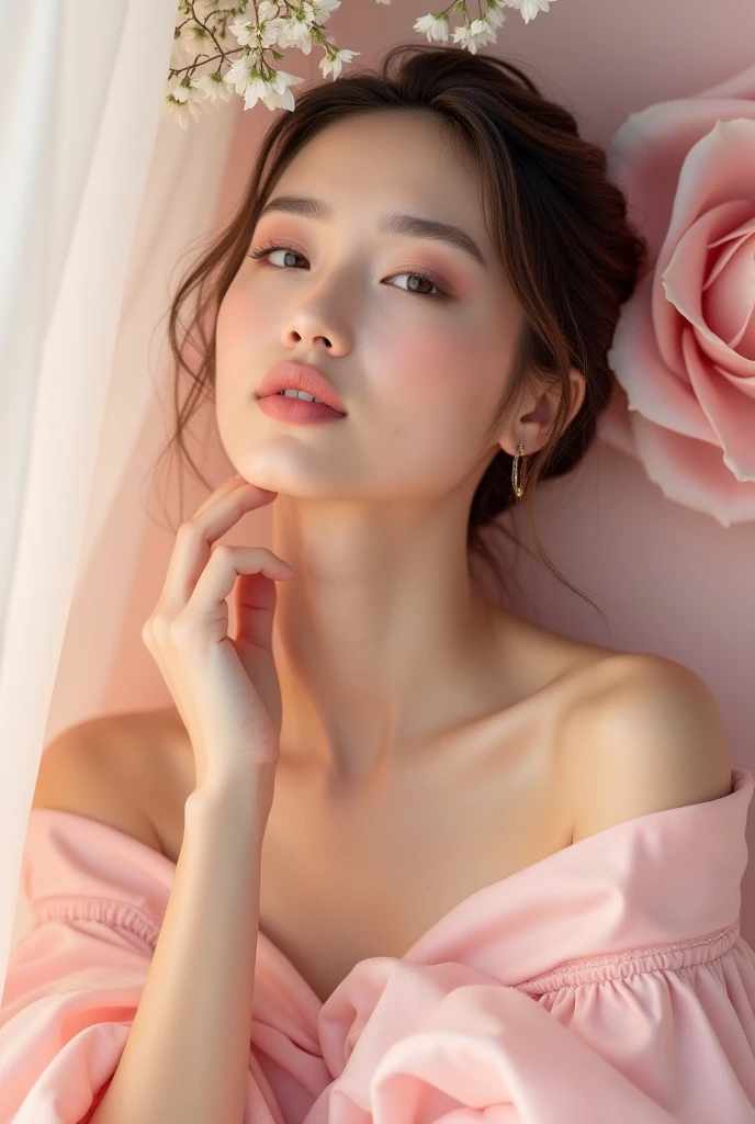 (((best quality))),(((ultra detailed))),(((masterpiece))),illustration,1girl, long hair, wedding gown, massage therapist, pink-themed room, dimly lit, massage bed, toolsbox, essential oils, romantic ambiance, serene beauty, radiant figure, intricate lace, delicate tiara, anticipation, kindness, compassion, elegant posture, fresh sheets, inviting atmosphere, soothing scent, fair complexion, vibrant hues, petite frame, tulle and satin gown, layers, sleek appearance, inviting smile, skilled hands, magic touch, client, summer season, natural world, tranquil environment, relaxation, rejuvenation, cherished memory