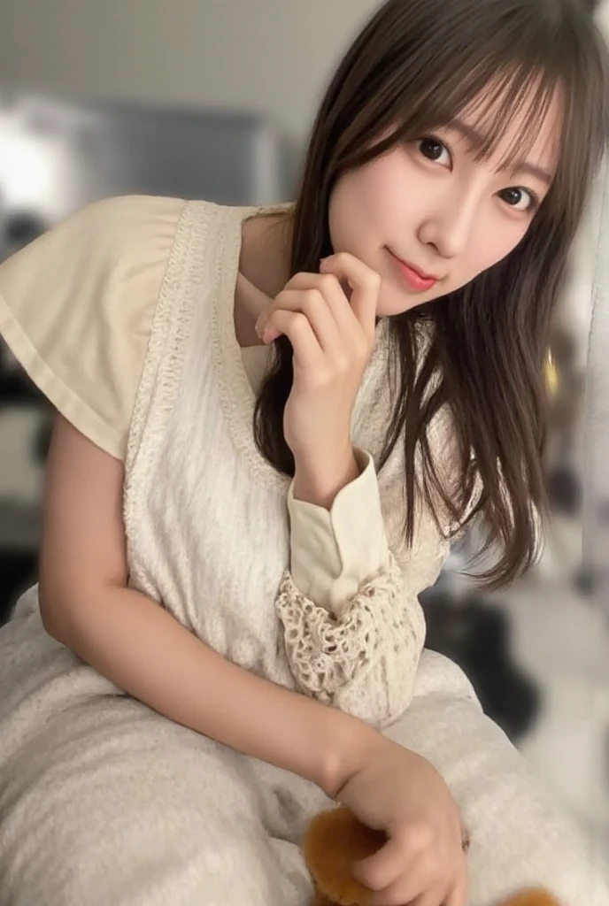 (Best Quality,4K,8K,hight resolution,masutepiece:1.2),Ultra-detailed,(Realistic,Photorealistic,Photorealsitic:1.37),cute-style,skirt by the,dian,Dribbling High Detail 8K,Studio Lighting - V 6, Real life girls, portrait of a japanese teen,Both knees are on the floor,Both palms are on the floor