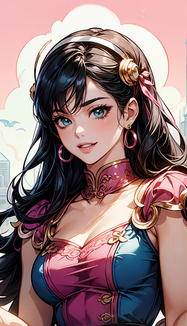 Best quality,masterpiece,ultra-detailed high res,(photorealistic:1.4),raw photo,,illustration,
1girl dancing,(solo:1.2),(cowboy shot:1.2),(hair crown:1.2),Traditional chinese dunhuang style clothes,Strapless,(red eyeliner:1.2),(big breasts:1.4), earrings,dynamic angle,Opera House,messy_long_hair,ink,cinematic lighting,lens_flare,Velvet,chrysanthemum,Tassel,Ribbon,color embroidery,