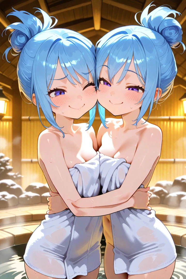 KAMISATO_AYAKA_GENSHIN
BANGS, BLUE_EYES, LONG_HAIR, BLUNT_BANGS, RIBBON, samurai HAIR_RIBBON, PONYTAIL, SIDELOCKS, BLUE_HAIR, MOLE, MOLE_UNDER_EYE, BLUSH, HAIR_ORNAMENT, BREASTS, SMILE, WHITE_HAIR,
nude naked body,uncensored, body wet, shiny skin