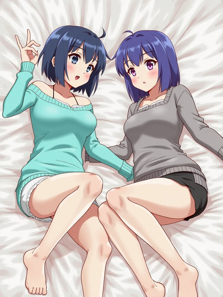 score_9, score_8_up, score_7_up,rating_explicit,source_cartoon, scottp, sketch, anime coloring, black eyes,
2girls, full body, nude breasts, lace panties, sitting, on couch, happy, plant, kissing, shy, saliva, grab breasts another girl, hugging,
BREAK Kim, red hair, short hair, freckles, masturbation,
BREAK Chau, black hair, side ponytail, lies on back,