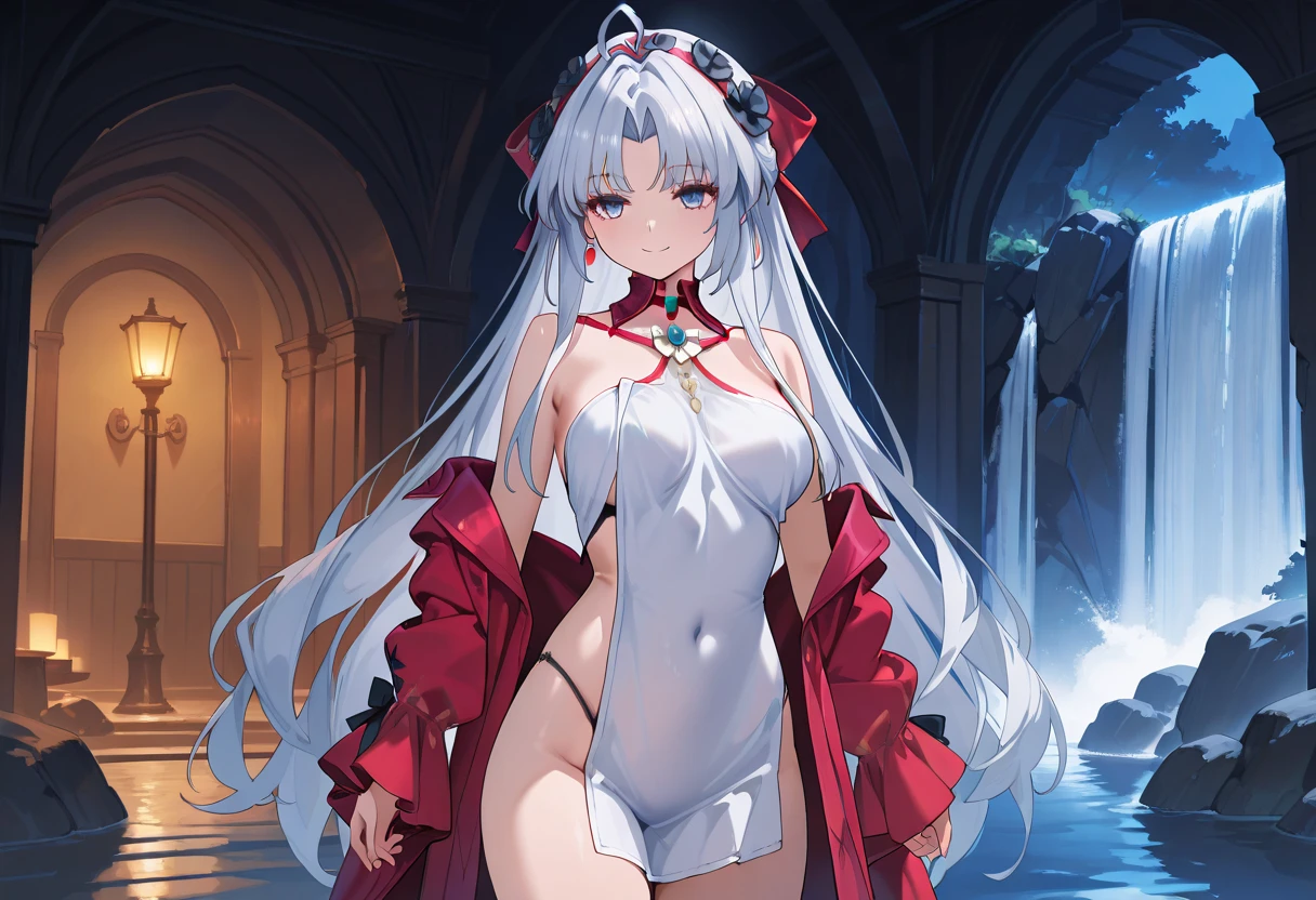 ((masterpiece)), ((Best quality)), (high resolution), (illustration), (an extremely delicate and beautiful), (ultra detailed beautiful face and eyes), nsfw, 1girl, leaning forward, YukineChris, long hair, purple eyes, twintails, low twintails, ahoge, large breasts, fishnet pantyhose, red a bow tie, volumetric lightning, detailed skin texture, detailed, volumetric shadow, anime screencap,Highest quality, Sorceress, ancient babylonian nobility, ((tan skin:1.2)), (brown skin color),Long hair, twin braids, hair ornament, wine colored hair, smile, Below average size breasts, bare shoulders, (underboob:0,
Red leotard、
Facing forward with arms folded、Wide-open legs、Standing with your legs apart、Front 8K, masterpiece, Best_quality, high_resolution, ultra_details, detailed, 1girl, 独奏, looking_at_viewer, upper_body, indoors, braid, blurry, bangs, white_hair, blurry_background, collared_shirt, church, hair_ribbon, hair_between_eyes, sidelocks, depth_of_field, light_particles, moon,night,knightfrench_braid, Alphonse Mucha Style, sharp focus, perfect hands, perfect face, perfect eyes, perfect light, dynamic light, natural light, Masterpiece, Best quality, red dress、Yukine Chris、Symphogear