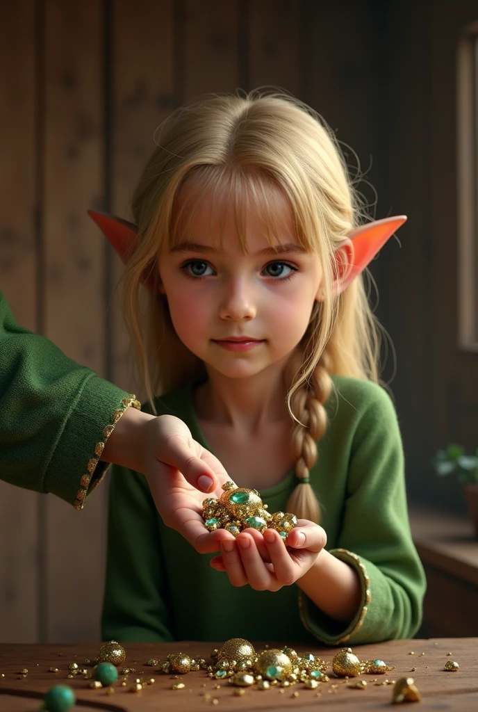 Elf eating apple