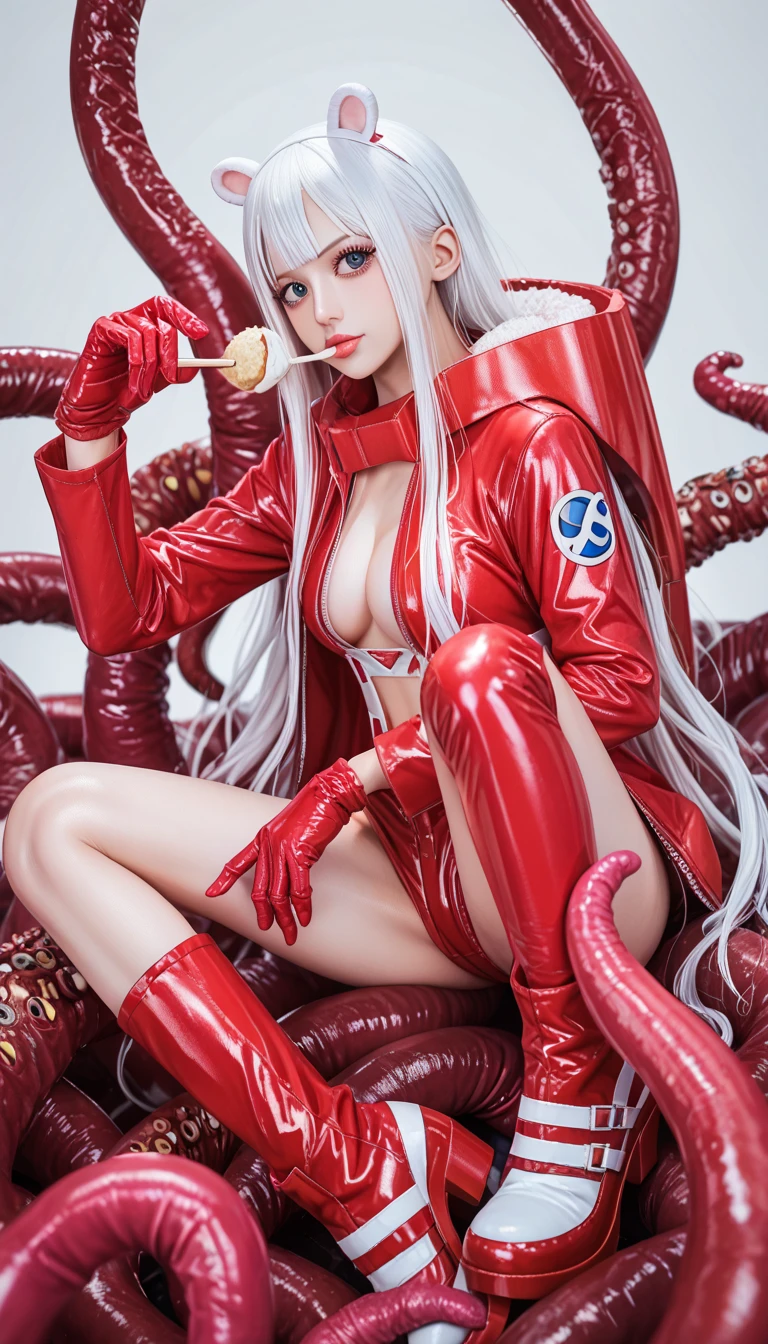 (photorealistic:1.8, highest quality:1.8,8K masterpiece:1.8,High resolution,muste piece:1.8,RAW Photos,cinematic lighting),No split screen、cyber punk、luxury basement、wet floor、
(1 android girl:1.3)、Completely naked、choker、big breasts、wet shirt、Flipped miniskirt、beautiful butt、beautiful thighs,plump nipples、cameltoe、normal ears、correct2basic、(Soryu Asuka Langley)、
Body painting with a pop design drawn all over the body、pop art design、cutting edge fashion、conceptual art、
crawl on all fours、(Top view:1.4)、
(Suspension by tentacles:1.6)、(Countless tentacles wrapped around the body: 1.5)、(Tentacles clinging to:1.5)、(Tentacles groping nipples:1.5)、(Tentacles tangling in the thighs: 1.5)、(Tentacles tangled in both legs:1.5)、giant octopus、attacked by tentacles、
180 degree spread legs、lie down、lift your hips、rich expression、fun、embarrassing、(happy ahegao)、
(Beautiful, shining crimson, blue, red, white and silver hair:1.5)、shining blue eyes、double eyelid:1.6、thin line