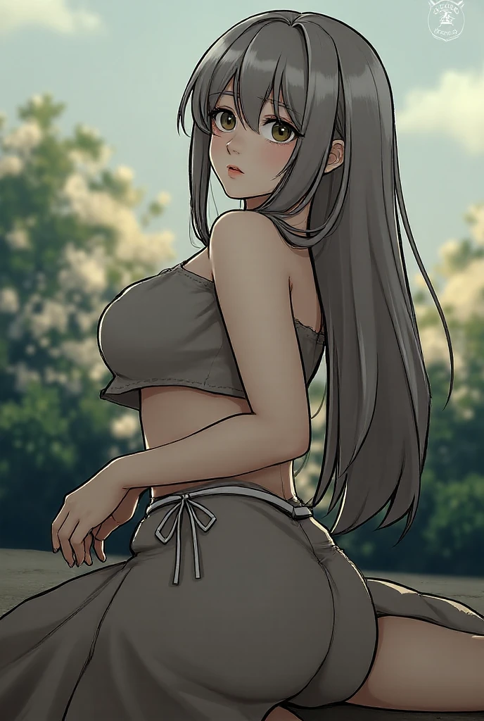 Cute mommy, mature women, realistic skin,perfect ,black hair, long hair, (hair over one eye:1.4), messy hair, hair between eyes, tanktop, chubby,plump,fat,pucker lips,cute shy blush on, under tree,night