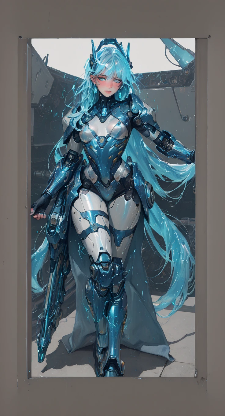 (masterpiece, Highest quality, Highest quality, Official Art, beautifully、aesthetic:1.2), (One person), (Fractal Art:1.2),Absurd, High resolution, Super detailed, Ultra-precise depiction, Super high-definition description, alone, (Tangled:1.2),  Floating Hair, (skinny, Slim body: 1.2), Sunburned skin, Glowing Skin, (Abstract:1.2),cbpkv5, pantyhose,View your viewers, whole body, Cyberpunk Robot, Complex robot, Hello, From mooncryptowow