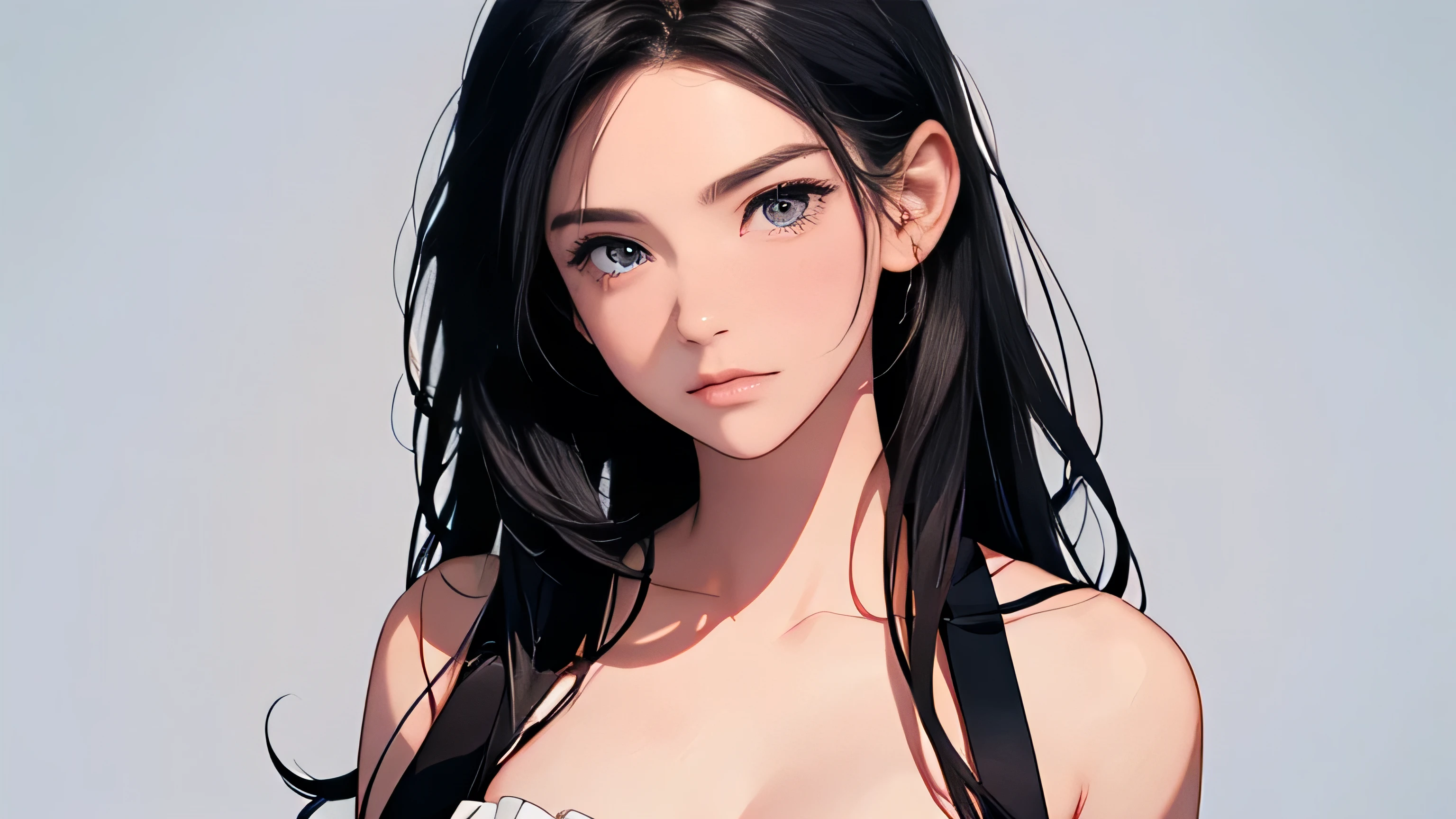 teens girl,long whitr hair,Bigchest,camisole,Raised sexy --auto