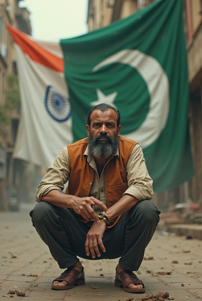 Creat and Instagram post for furniture brand on happy independence day of Pakistan 14 august, use wooden prob , add hardworking carpenter without beard working with wood cutting , add Pakistan flag in background,