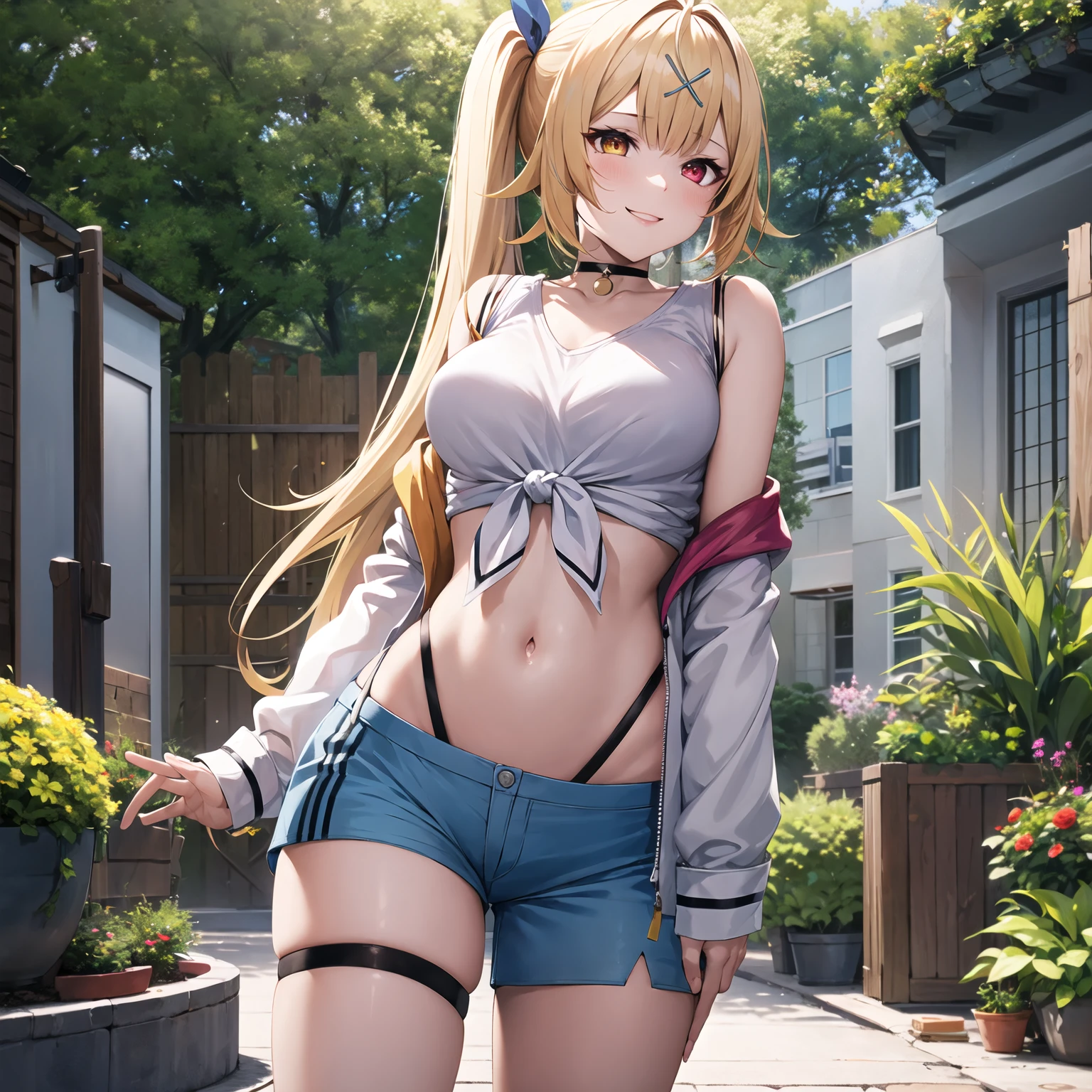 hermosa chica de anime, Atractivas chicas de anime, (Chica anime), The anime girl is crouching, Chica bonita de anime((leaking urine)),((Wet underwear)),((Bigboobs)),(Calcetines morados), Admite la timidez,con tatuajes,tacones altos