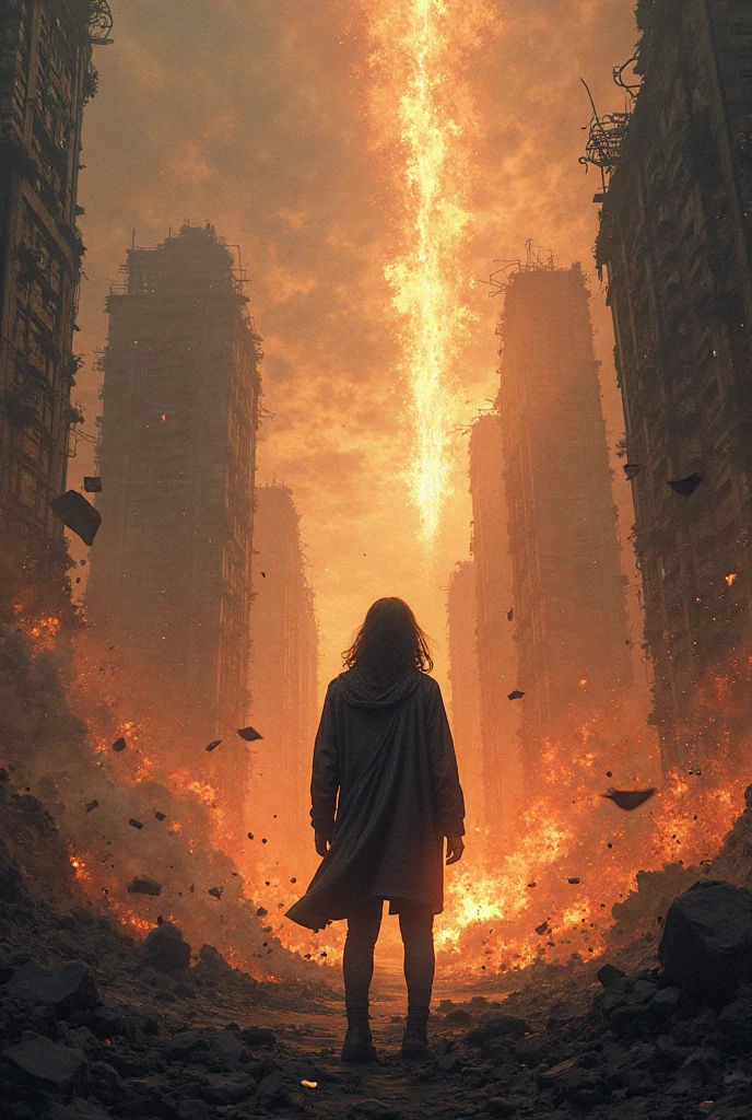 Person watching the world fall apart Km SeaArt AI(01)