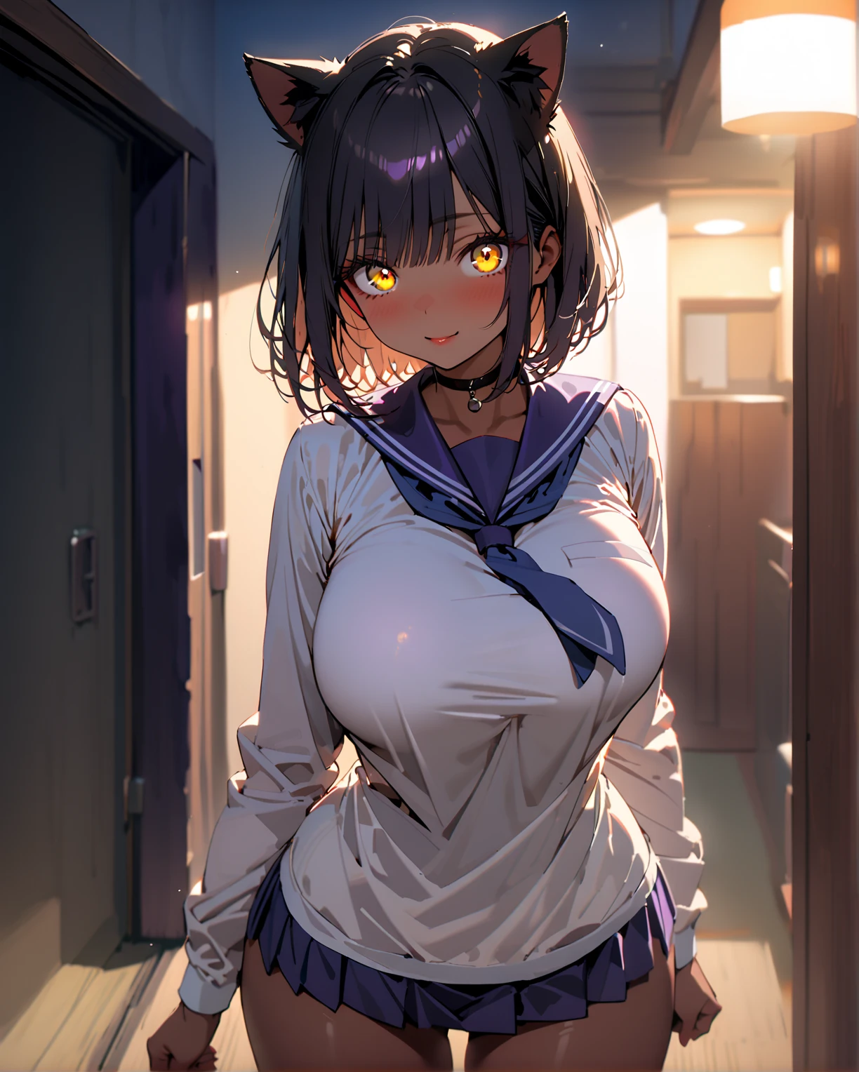Best Quality Haruhi Suzumiya School High School Uniform Sweat Sheer White Shirt Beige Bra Sexy Shameful Face