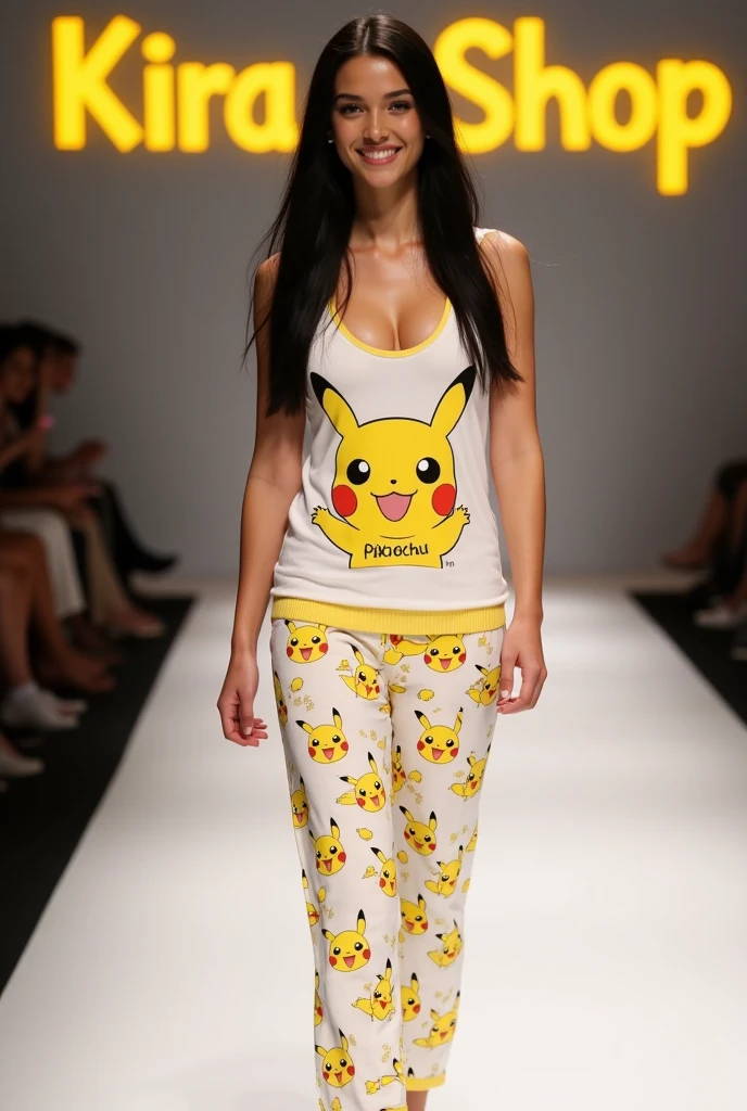 araffe in a Pikachu costume posing for a picture, cute girl in tank suit, wears a bathing suit, real life Pikachu, shiny swimsuit, Pikachu, Misty de Pokemon, pokemon trainer costume, mika pikazo, swimsuit model, Pikachu as a human, half Pikachu, Full body photo session, chica anime cosplay, madeline de celeste, advertising cosplay, Full body photo