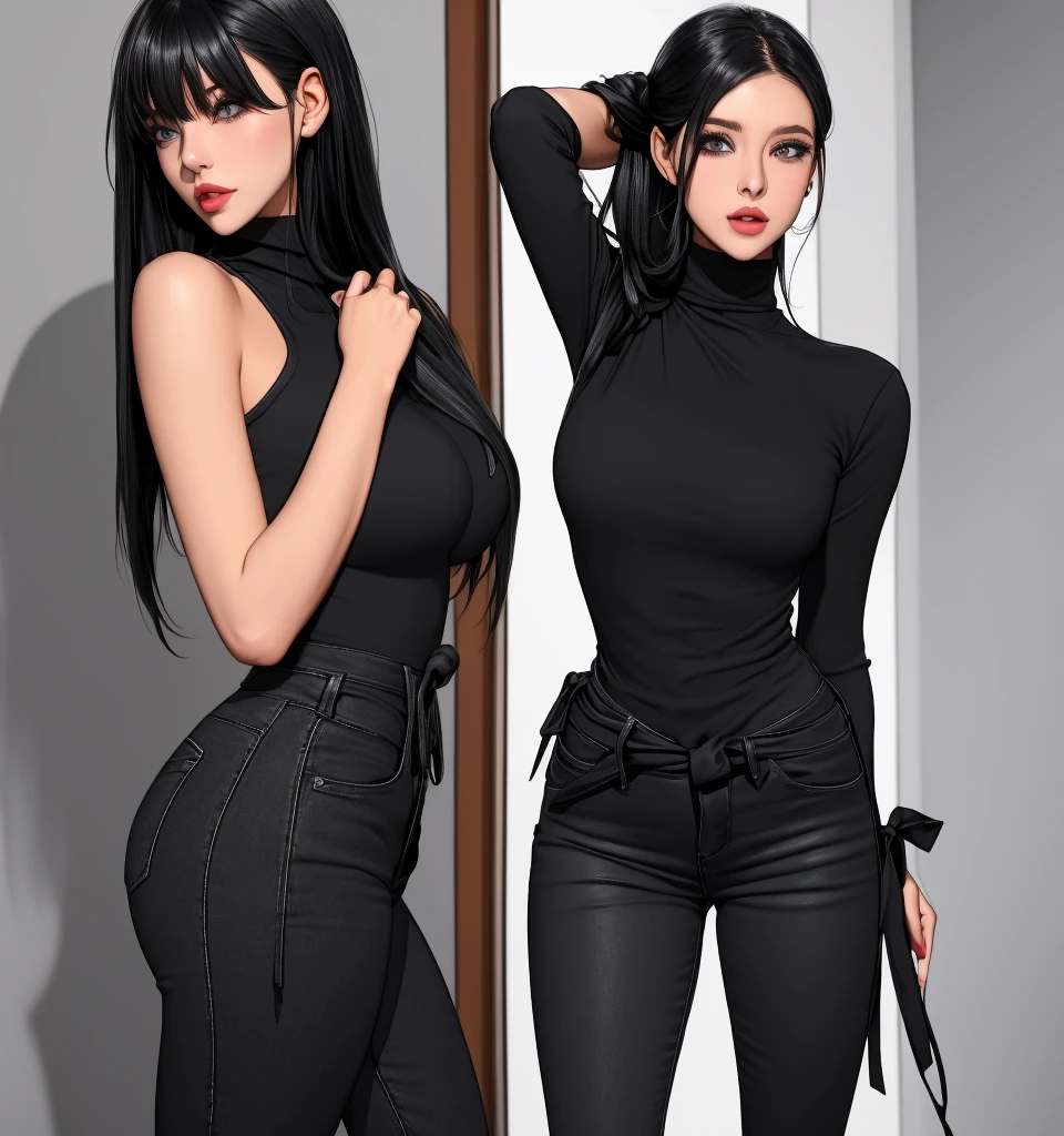 Black silk jumpsuit