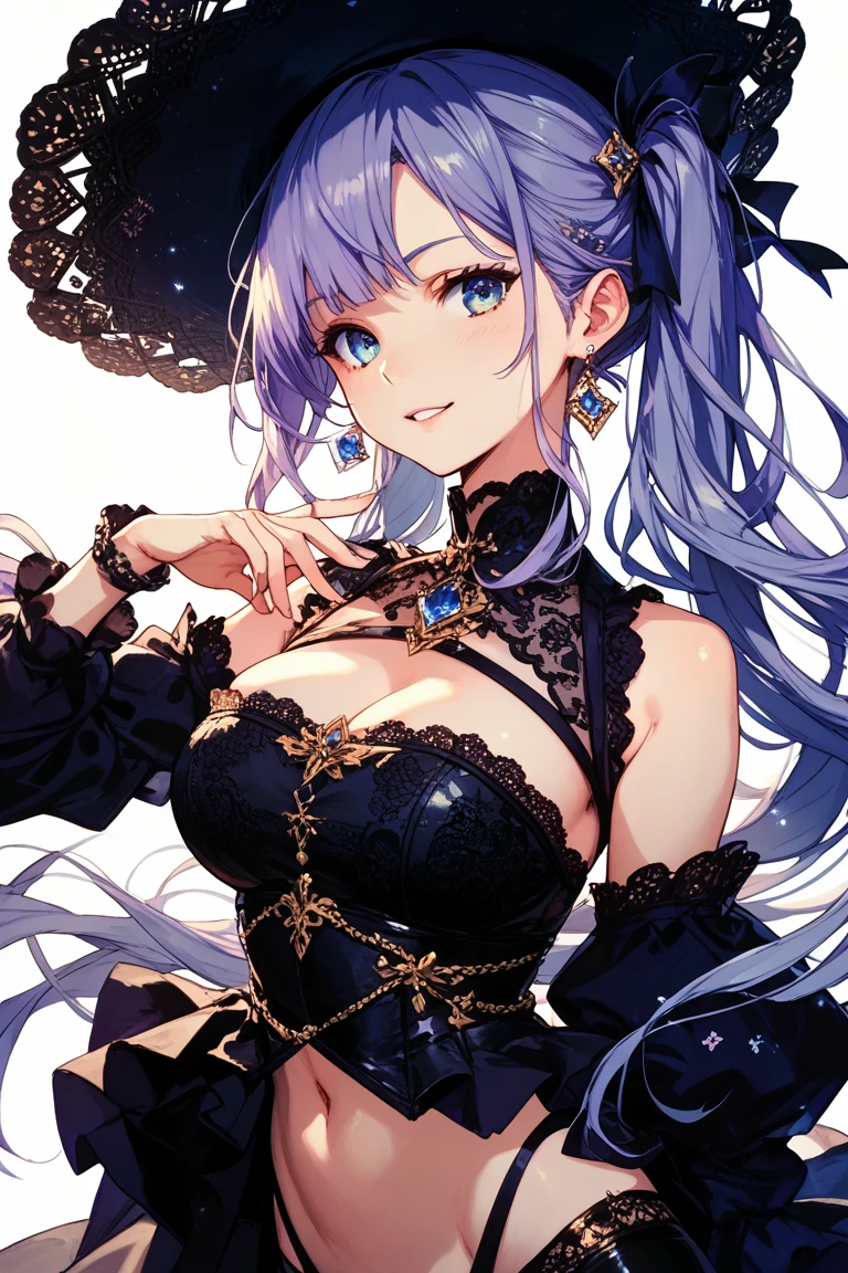 （（masterpiece：1.4，best quality）），（Super detailed），（Extremely detailed eyes），（black leggings，Shiny socks：1.5），Hello Darkness
（Cute girls），15 years old，（Blood-red pupils，Diamond-shaped pupil：1.15），Purple Eyeshadow，（elongated hair，Thick hair，Single ponytail，shiny hair：1.5）（Changes through：1.2），White skin，despair，sad，Empty eyes，tears streaming down my face，tilting its head to the side，
（She wore a blue dress，：1.5），（Black gloves：1.4）Very long plush sleeves，White，White Cloud，Dream bubbles ，Ice and glitter effects
（Black long skirt：1.1），
（（Starry Sky：1.2）），
（Intense black and white：1.16），（Depth of Field：1.4），，Intricate details，(((Detailed background，Castle in the Sky，Purple flowers by the lake)))，(((Huge breasts，Bare breasts，Deep cleavage，miniskirt)))