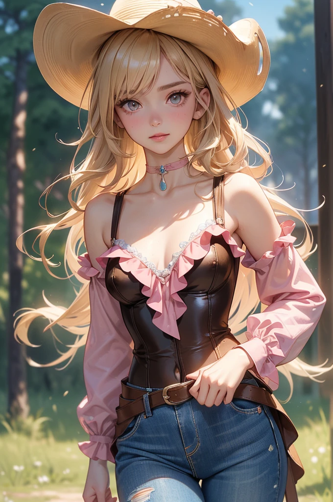 attractive nordic woman, underwear, shy, sunlit, backlighting, wet skin, ((upper body selfie, innocent)), masterpiece, best quality, ultra-detailed, solo, outdoor, fireflies, shy, backpack, sleeping bag, camping stove, water bottle, country boot, country hat, red plaid shirt long sleeve open, lantern, forest, rocks, river, wood, smoke, shadows, contrast, clear sky, style, (warm hue, warm tone: 1.2), close-up, cinematic light, side lighting, ultra high resolution, best shadow, RAW, upper body, wearing lingerie, seductive look, huge breasts, 4k, open neckline, sexy --auto --s2