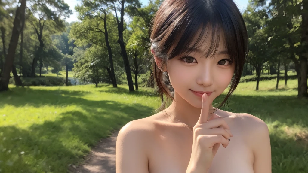 Photo Real、photoRealstic Brown hair、short-haired、Lots of bangs、bouncing hair、Hair bouncing outward、Ahoge、hair messy、disheveled hair、Untidy hair、Rampaging hair drooing eyes、Narrow-eyed、Young Face、The contours of the face are round、a small face 14years、tiny body、skinny body、young body、Beautiful skin、Soft thighs、Firm chest、vaginal、clit、cunt、Semen Facial expressions to enjoy、Laughing expression、Laughing、Have fun、laying on back、Bold legs open、Normal bit、masturbation、dildo、insertion、SEX、ssex、play sex、Sperm、large amount of sperm、cum shots、Intense Sex、Insert vigorously、Sex in the forest、Insert in the forest Background with、Deep in the forest、in woods、the woods
