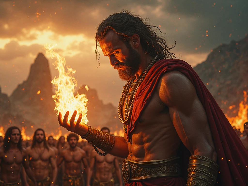 The protagonist of the play. Prometheus aided Zeus against his fellow Titans only to be punished for giving fire to human beings. Prometheus demonstrates the value of thought and knowledge in progress as well as in the opposition and temperance of tyrannical power. He is a rare example of a Greek tragic hero whose faults, such as excessive pride and stubbornness, ennoble him. Prometheus opposes Zeus because of his anger over his punishment, bolstered by his anger over the mistreatment of his brothers and Io. He is also driven to opposition by a belief in the value friendship. His friendship for humanity is the cause of his punishment, but he views as equally important Zeus's inability to recognize the importance of friendship. Prometheus shows that if intellect and force cannot work together, then intellect must oppose force, since it is useless if dominated