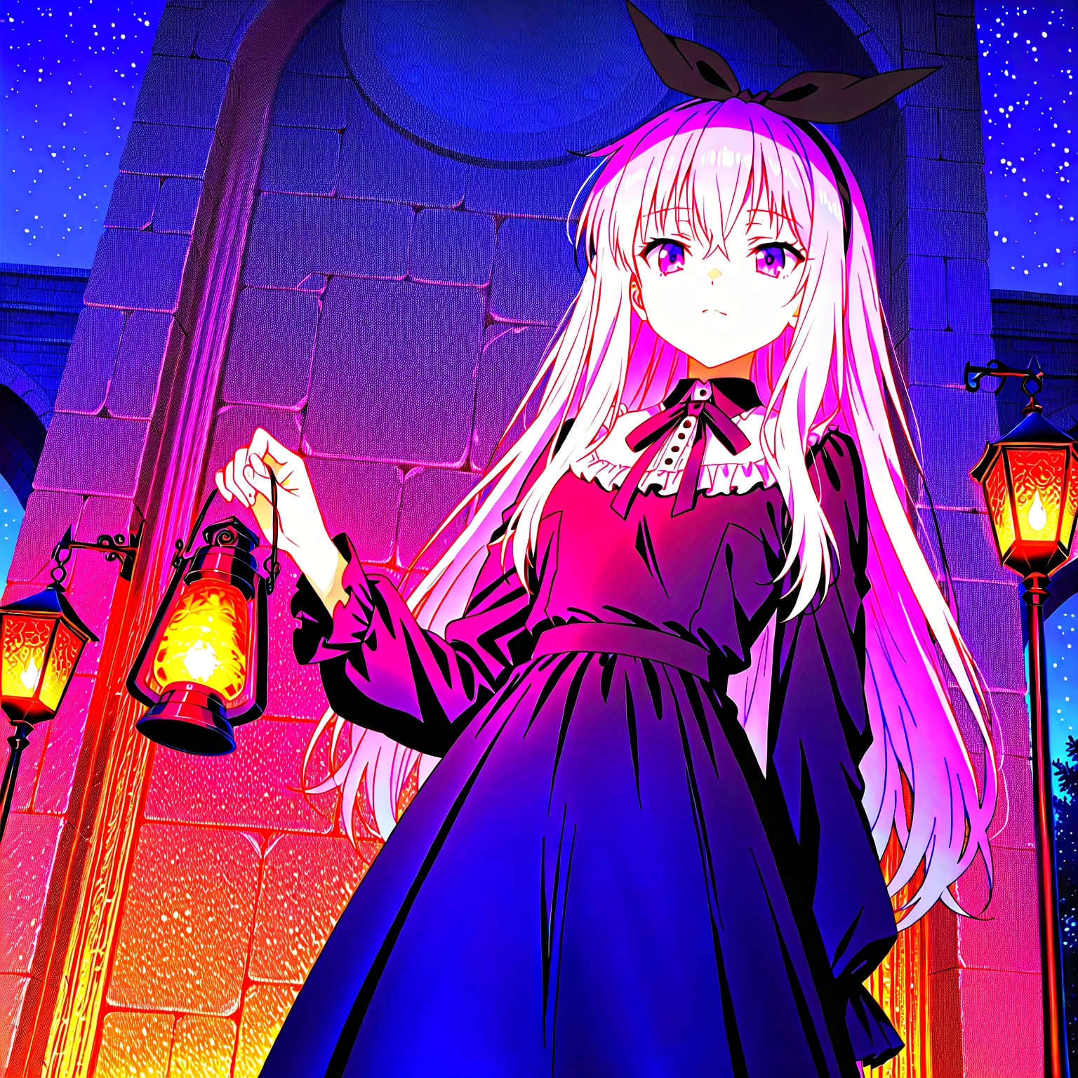 score_9, score_8_up, score_7_up, score_6_up, score_5_up, score_4_up, source_anime, (best quality, ultra detailed, absurdres, masterpiece:1.2), (ai-generated:0.6), color, (white outline:1.3), outdoors, night, crescent, moonlight, fog, graveyard, <lora:ThaNukiSDXL:1> <lora:reimuendouPonyXL:1>
BREAK
reimuendou, 1girl, solo, long hair, bangs, hat, dress, purple eyes, pantyhose, pink eyes, black dress, sleeves past wrists, black pantyhose, black headwear, sleeves past fingers, bags under eyes,