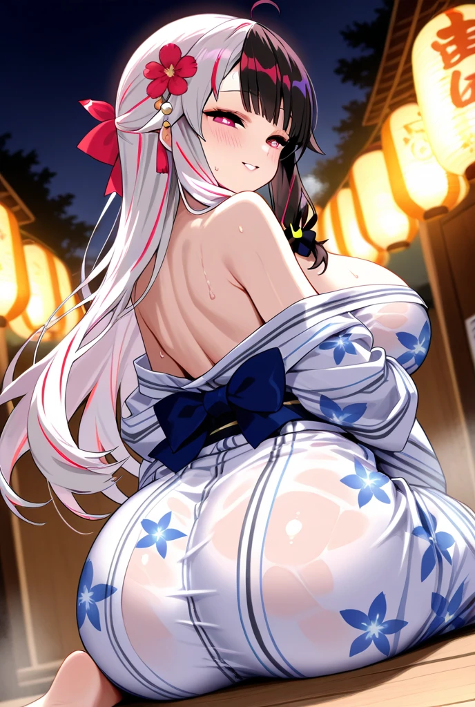 Highest quality、Highest quality、masterpiece、High-end、
,
(kimono:1.28),Heart-shaped pupils、((throw:1.8)),
smile,Mouth closed,
Lady,Mature Woman, Cowboy Shot,
(Dark Room:1.5, Love hotel beds in Japan:1.5, Detailed Background:1.18),
High resolution,Official 、Long Hair、Art,original,masterpiece,Highest quality, reality、
(Huge breasts),
(Oily skin:1.5),((vapour,Sweat))
Lying on the futon in a sexy pose、Lie down with your legs apart, invite、Run the service、service、Straight hair、(White skin)、Black open kimono、Big cleavage、Latex gal-style underwear、A seductive smile、(((ass pov:1.2, Dark Room、灯りのないDark Room))), A dreamy face、Sexy Face