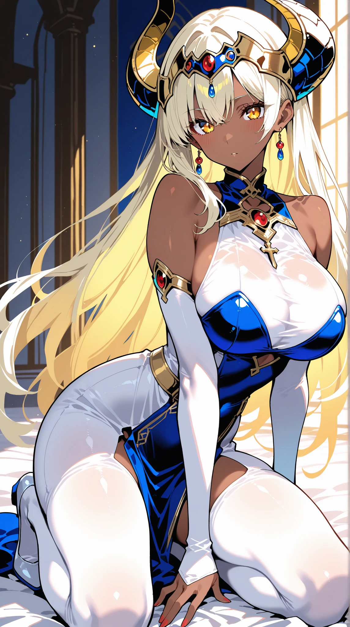 Very detailed、highest quality、Best image quality、masterpiece、8k、Anime Face、(A kind smile:1.3)、(Open your mouth:1.3)、Sparkling blue eyes、(Blonde semi-long hair:1.5)、(Muscles of the whole body:1.3)、(High leg:2.0)、Thigh belt、(カルバンクラインのHigh legTバック:1.7)、(Upper body close-up:1.5)、(SFW Giant)、(Thick body:1.3)