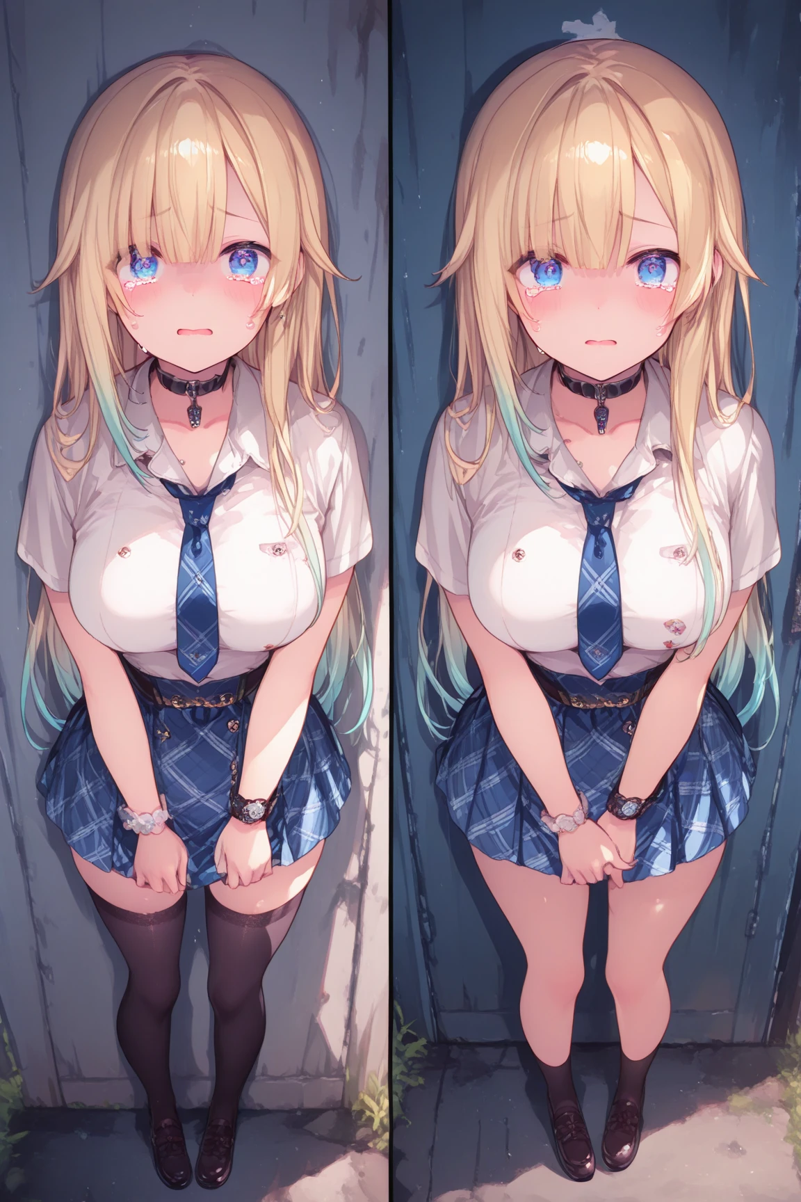 Marie Rose, One person, Small breasts,Protruding nipples、Very hard nipples、
Black choker, A wet, see-through shirt, tie, Checked skirt, Wristband, detached sleeines, Black knee socks, Garter Straps,Showing panties、White lace panties、Open your feet wide、Tongue licking
Smile, in, Raise your hand,Upper Body,, masterpiece,Highest quality,