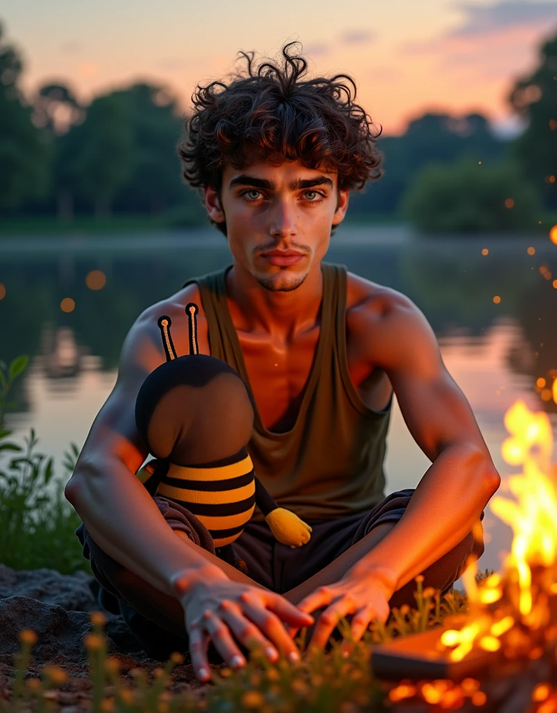 (Masterpiece, Best quality), 1 person, musculous, short detailed hair, with brown eye, complex, (dress room), loose，full bodyesbian, Bare topless, vivd colour,(depth of fields:1.2),(abs),Be red in the face，looking at viewert，spread their legs，chest muscle, son goku, tired face, open mouth, high detailed jungle background, tanned skin, skinny muscular, oily naked, thick black armpit hair, high detailed armpit hair, lying arms raised, detailed muscular stomach, raised legs squatting, open anus wide detailed high, big veined penis with semen flowing spilled