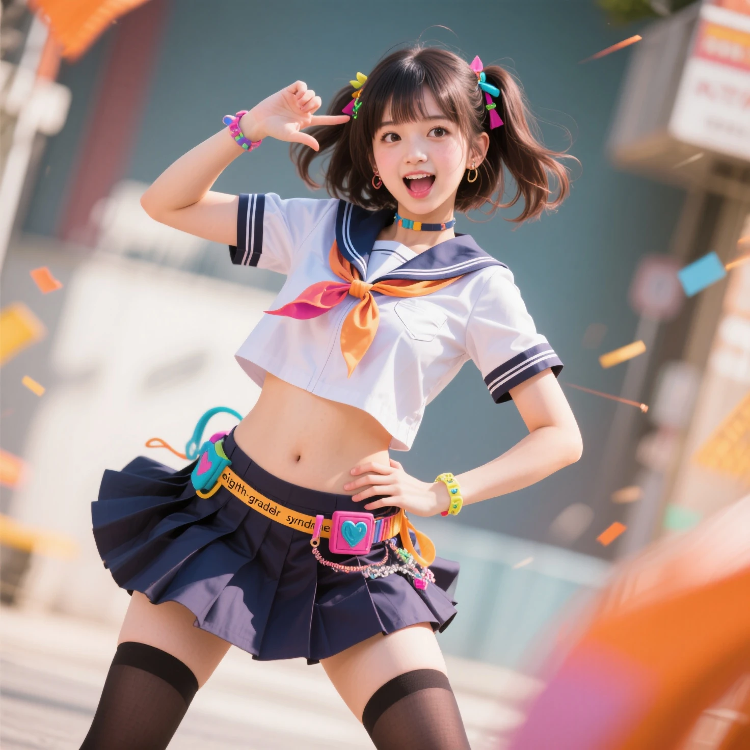 (8k, RAW photos, top quality, masterpiece: 1.2), (realistic, photorealistic: 1.37), 1 girl, japanese people, 25 years old, female, daytime, cityscape, street, wet road, natural light, (front view), dark brown hair, bob cut, detail face, detail lips, detailed eyes, detail skin, double eyelids, (huge breasts: 1.5), (nipple process: 1.3), (large areola), pubic hair, dark pubic hair, (see-through shirt, wet shirt, open shirt), (pantyhose), (clothes see-through), no bra, clothes transparent, mini skirt, high heels, (the shape of the pubic area is clearly visible), perfect body, ((wet body : 1.5)), shiny skin, (((open crotch)), sexy pose, sexy expression, eye contact with camera