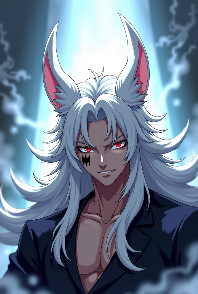 A demon (Yoko Kurama): Height: Taller than your human form, with an imposing presence.
hairs: long and silver, giving an ethereal and majestic appearance.
muka: Sharper and more angular, with more striking features and an often cold and calculating expression.
eyeballs: golden, bright and intense, with feline pupils that highlight its predatory nature.
ears: Pointy, similar to those of an elf or fox.
Tailpussy: A long, silver fox tail.
Skinned: clear, but with a supernatural glow.
Physical condition: Muscular and agile, with graceful and precise movements.
This physiognomy of Yoko Kurama reflects her dual nature, combining the cunning and power of the fox demon with the intelligence and sensitivity of his human form.