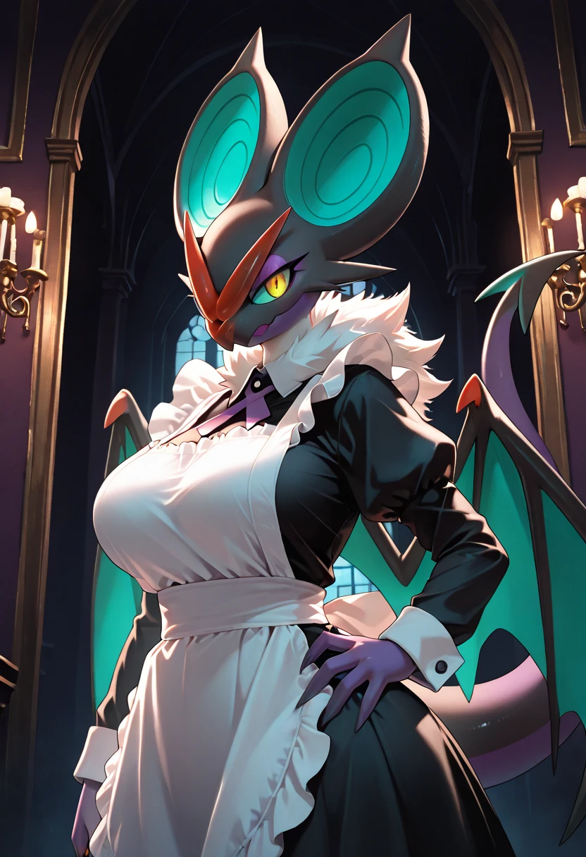 perfect anime, high quality, daki, demon slayer, (huge breasts), flashing, (naked), action pose, night view, moon background, cherry trees, look a viewers, show ,