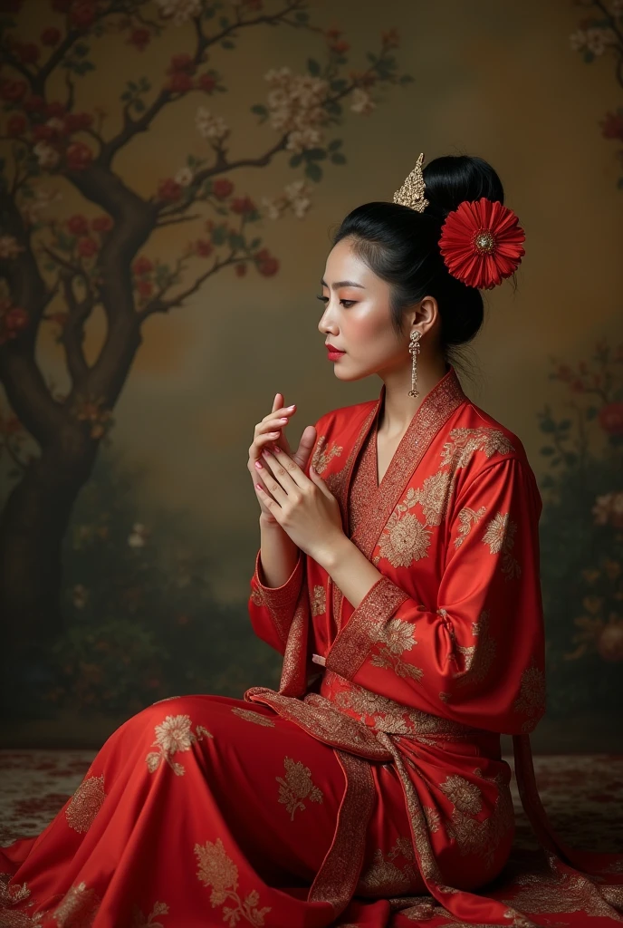 uma mulher japones,a por volta de 25 anos seios medios fartos olhando para uma vitrine de roupas intimas