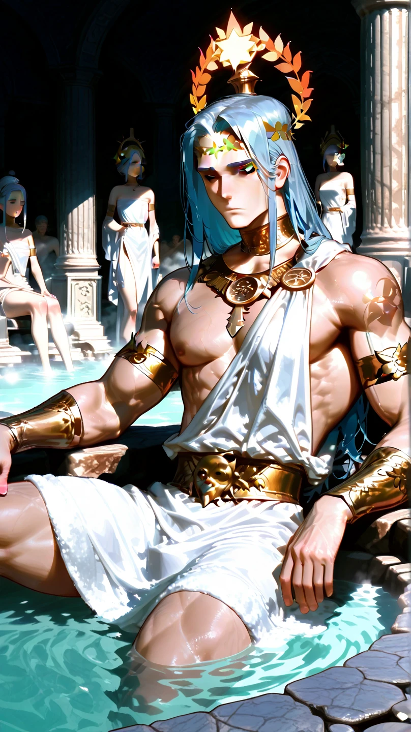 All-white marble statue 