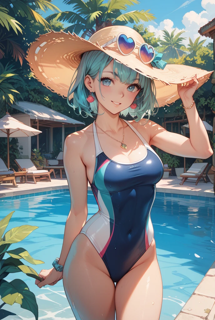 girl, cute, cheerful, perfect hand,
sitting , erect nipple,
contemporary indoor pool, modern, large window, a foliage plant,
shiny competition swimsuit,
,
absurd-resolution, ultra-detailed, best quality,
