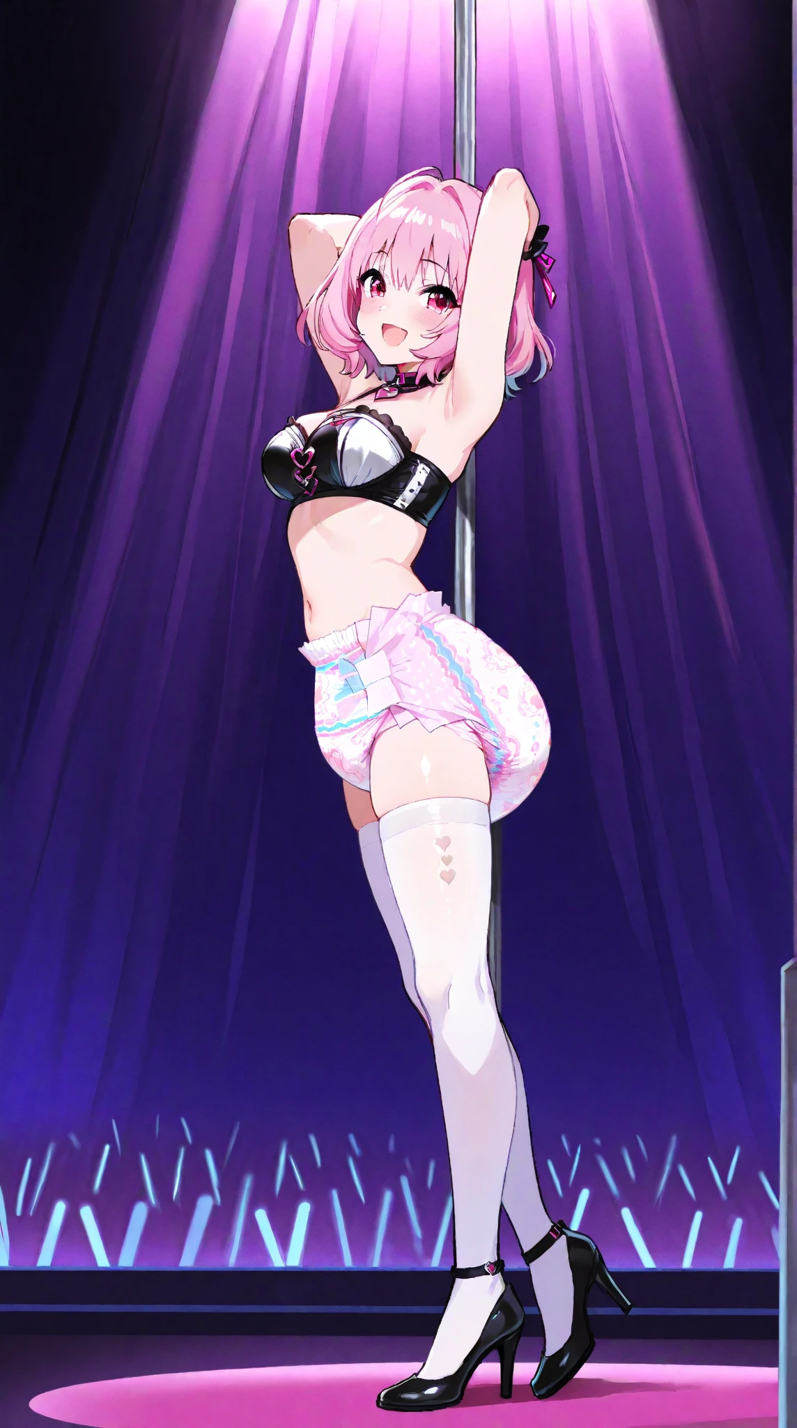 Beautiful illustration、top-quality、超A high resolution、Professional、Cute s、((Small area bikini))、side-tie bikini bottom、(Open legs:1.5)、lovely thighs、glowing thigh,Red headband,gargantilha、shiny,White sweat on the face,cum in moutrooling in the mouth,White runny nose,shining face,Show your,Erect nipples、 liquie face,(ct))),White drool,Drooling、Ld rightpin、full body Esbian、Pink、(((Crouching Pose)))、White runny nose、((Bitten underwear))、Sheer clothes、Outdoor Live Stage、(((i'Drooling all over the clothes at my feet)))、microphone from the ground、Slender legani speakers around the girl、Girl trembling with sexual climax 、(((There is a stand microphone und pussy)