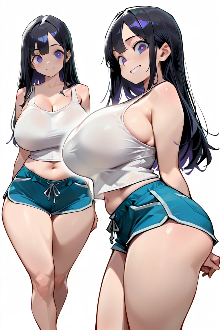 (masterpiece, Highest quality:1.2), One girl, alone, Casual wear, Private Server, Long Hair, Long twin tails, Both sides up, Sweat, hot, Hot body, Heavy breathing, hot視線, 白い生地の布はSweatで濡れて透けている,
enormous breasts, (((Very large and saggy breasts))), Her nipples were so hard and erect that they were visible through her clothes and underwear, and her vagina was wet and open., (((The underwear is a blue and white striped bikini that looks like a micro bikini., Absolutely no shorts on or no shorts at all, I don't wear pants or hot pants.))), (((She spreads her legs wide open to reveal her wet vaginal opening and labia majora, boldly spreading them wide with the fingers of both hands., When I rub the clitoris and open the vaginal hole with my fingers, love juice and cream spurt out.))), A mouth showing white front teeth and a mouth laughing out loud, How to talk to someone, In the room, Nana's Bedroom,
A secret room specially prepared for sexual satisfaction within the station building, The shelves with doors are々There are a variety of adult goods on display, including dildos and aphrodisiac lotions.,
(((Erect nipples visible through clothing or underwear))), The underwear is a micro bikini design, which is a bra with little fabric, and is worn as blue and white striped bikini pattern underwear., (((Striped bikini panties are either off or not worn))),She is wearing a pleated white miniskirt, Open shirt, Her clothes are only open from her lower breasts to her cleavage..
Spread your legs wide, She lifts her skirt with one hand to show her underwear, blushes, and looks at the viewers with a dazed look., Heavy breathingで擦り寄ってくる, A box of tissues and condoms are on a nearby desk.,
She smiles as she sees the penis of a man from her workplace that has become erect and is bulging in the crotch of his pants., She opens a condom packet and pulls out a latex ring-shaped condom., With skillful hands, she puts on a rubber ring on his hard, long, and thick erect penis while giving him a hand job., With her free hand she gropes her vaginal hole in her wet panties, I guess she was expecting more than I expected, her underwear was soaked and cream was dripping down her crotch.,
The majority of male employees' sexual needs are satisfied through oral sex with a condom or hand jobs, but with mutual consent, they are also allowed to insert their penis into her vagina., She is taking the pill regularly, so if she agrees, I can insert it into her vagina and ejaculate by thrusting.,
She takes off her striped bikini panties and gives the male employee a hand job while inramatio, making him cum for the first time into a rubber cum puddle., She removes the condom that is filled with semen like a balloon from the penis, gives the tip of the man a vacuum blowjob and licks up the semen, but the moment she speaks, a huge amount of semen is bukkake'd on her face and hair., The head of a long, thick monster cock from a viewer in front of her is pointed at her mouth, and she realizes it and begins to hand-job the rod of the monster cock pointed at her.,
break indoors, break anal sex, monster cock anal sex, break (masterpiece:1.2), Highest quality, High resolution, unity 8k wallpaper, (figure:0.9), (Beautiful attention to detail:1.6), Highly detailed face, Perfect lighting, Highly detailed CG, (Perfect hands, Perfect Anatomy),