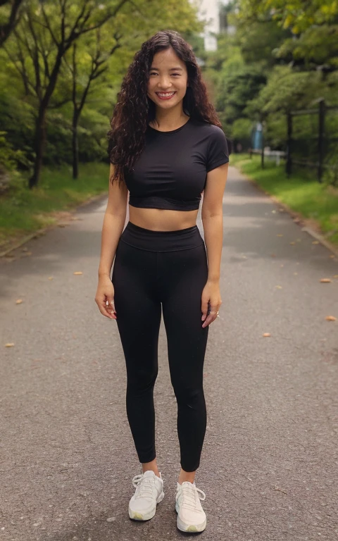 9 year old girl, in a tight leggings, in a park