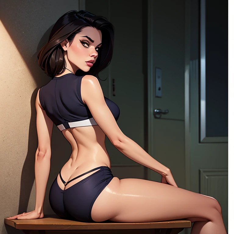 short detailed hair，adolable，Raised sexy，eye glass