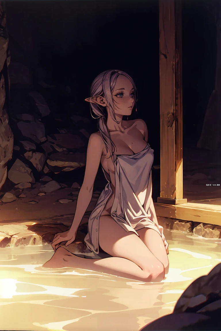 ((highest quality)), ((masterpiece)), (be familiar with), Perfect Face, (High definition), (Best Shadow), 8k, cinematic, (Realistic:1.4),dramatic, ((A woman kissing a gravestone)), ((Covered in mud:1.2)), (Red hair), ((extra short hair)), (Eyes closed), (Mouth open), (Anguished expression:1.1), (Pure white skin:1.1), Voluptuous body, (Large Breasts:1.1), Narrow waist, BIG ASS, Alluring, Drenched white tank top, barefoot, Rain on the skin, Boneyard, Boneyard, (heavy rain:1.4), Heavy rain in the middle of the night, (steam:1.4), Top-down view, Bust Shot ,wet hair,full body,detailed face, detailed hands, full body, long legs,elf woman