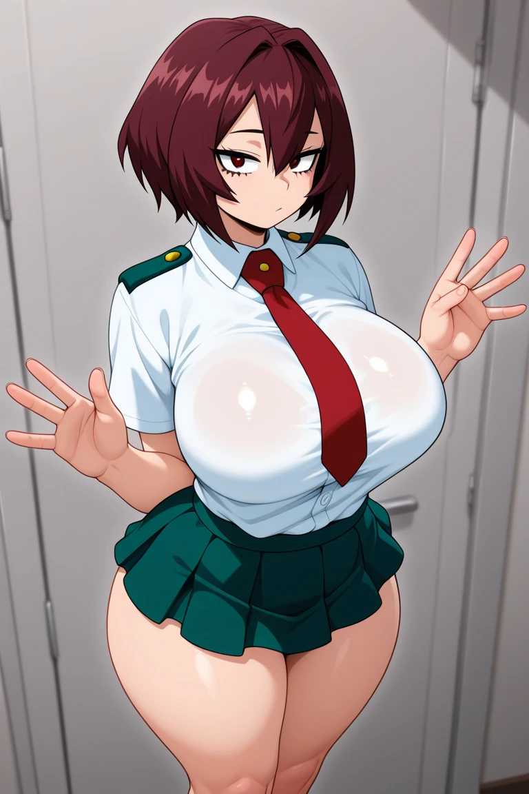 Sex,Putting a penis in a pussy, Massive creampie, (Highest quality, 8K, 4K, High resolution, masterpiece:1.2), Very detailed, Anime Style:0.9, Realistic, Bright colors, Written boundary depth, Blurred Background, alone, 1 female, (Red Hair, Short Bob, Cut straight、Straight bangs, Dark brown eyes), Beautiful facial details, Beautiful Eyes, Long eyelashes, Soft lips, (Small face), (smile:1.3), Rear View, ((uniform, Fishnet tights:1.2, )), classroom, (Show your asshole), Big cleavage,Nipple slip, Large areola, Shaved pussy, Erect nipples,Ahegao, Sweat, Blushing, My body is soaked,Cloudy semen dripping from pussy,Cloudy semen splattered on her chest,Covered in semen