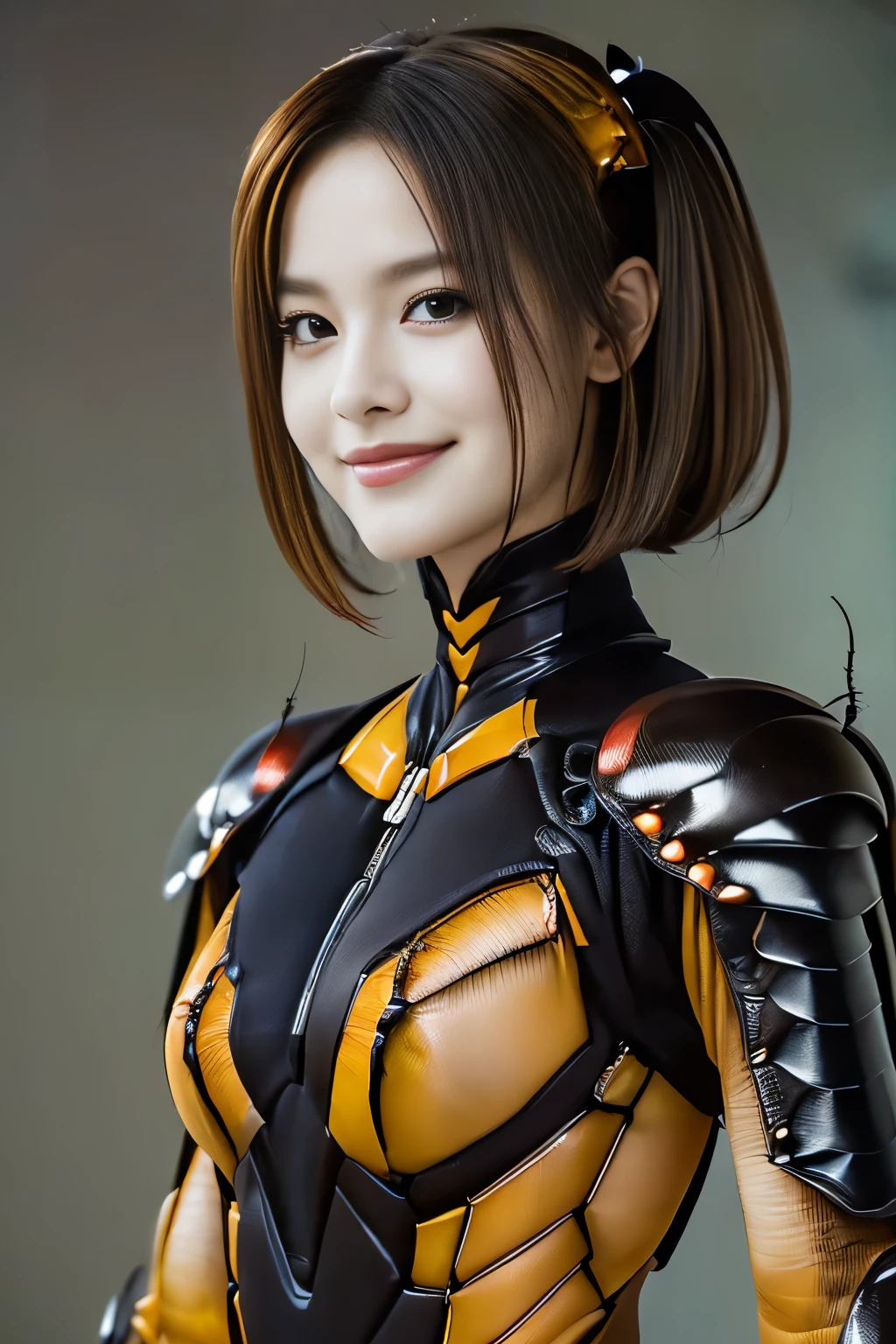 (high resolution,masterpiece,best quality,extremely detailed CG, anime, official art:1.4), realistic, photo, amazing fine details, all intricate, gloss and shiny,awesome many layers, 8k wall paper, 3d, sketch, kawaii, illustration,( solo:1.4), perfect female proportion,villainess, (fusion of dark brown cockroach and lady:1.4), (brown cockroach form lady:1.2), (brown cockroach lady:1.2), (fusion:1.2), (solo:1.4), (evil smile:1.2), muscular, abs, (cockroach brown exoskeleton bio insect suit:1.4), (cockroach brown exoskeleton bio insect armor:1.2), (brown transparency cockroach wing:1.4), (brown cockroach antennae:1.3),