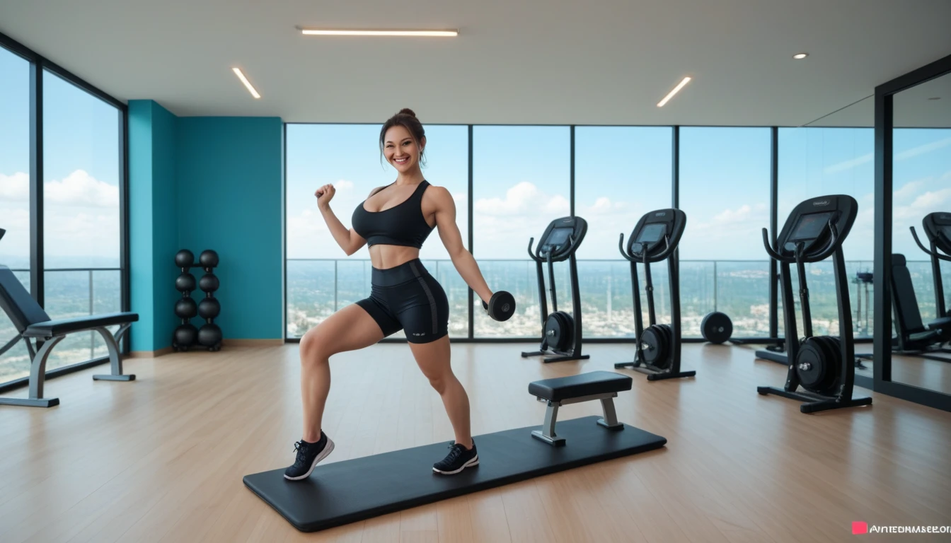 1girl, Running, gym, tight light pink workout clothes,